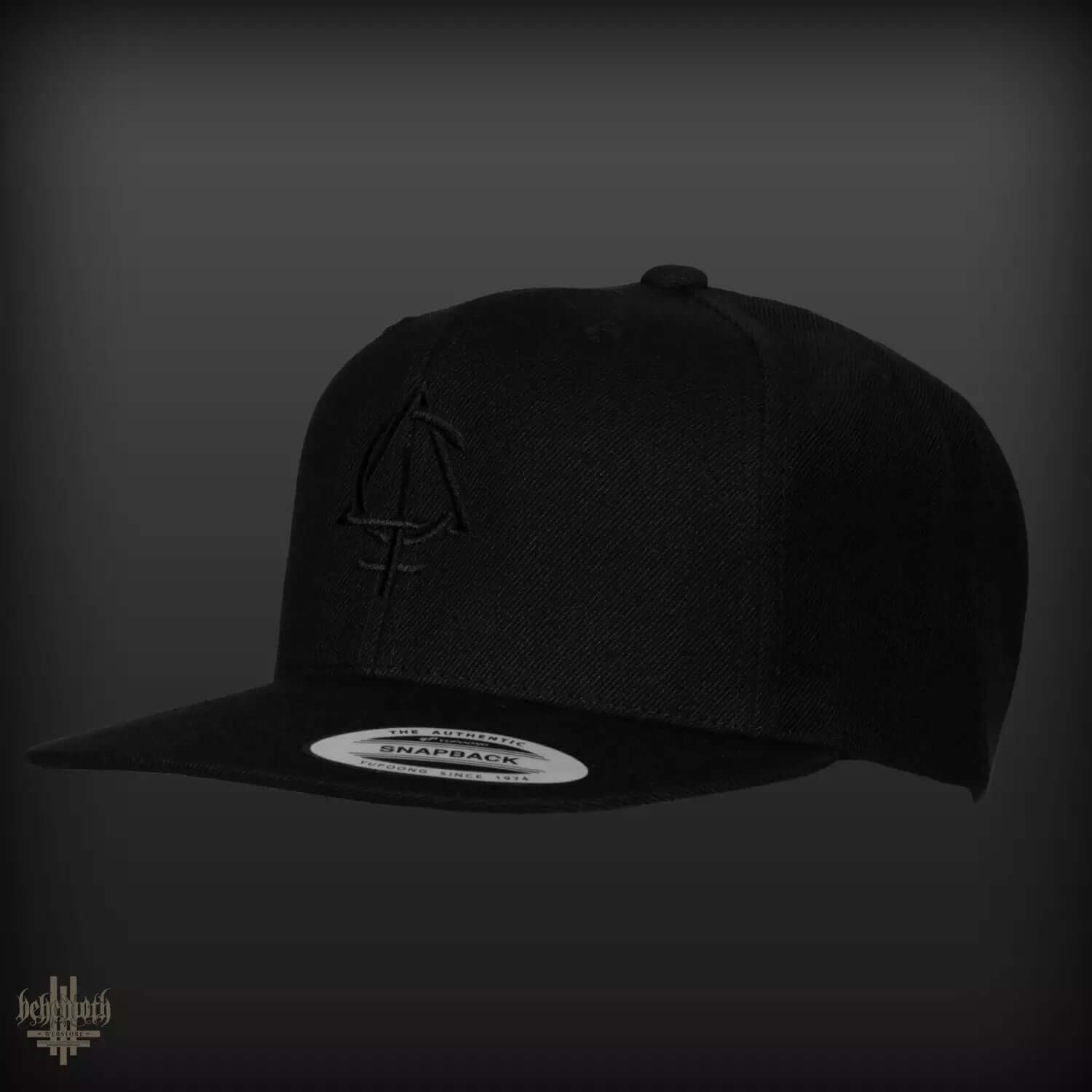 Black Behemoth 'CONTRA' snapback cap with embroidered logo, BOTB edition.