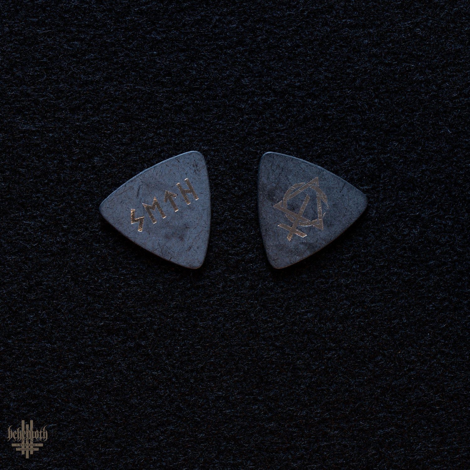 Behemoth 'Contra' Seth signature guitar pick, 0.88 mm thick, plastic material. Features unique engravings. Sold individually.