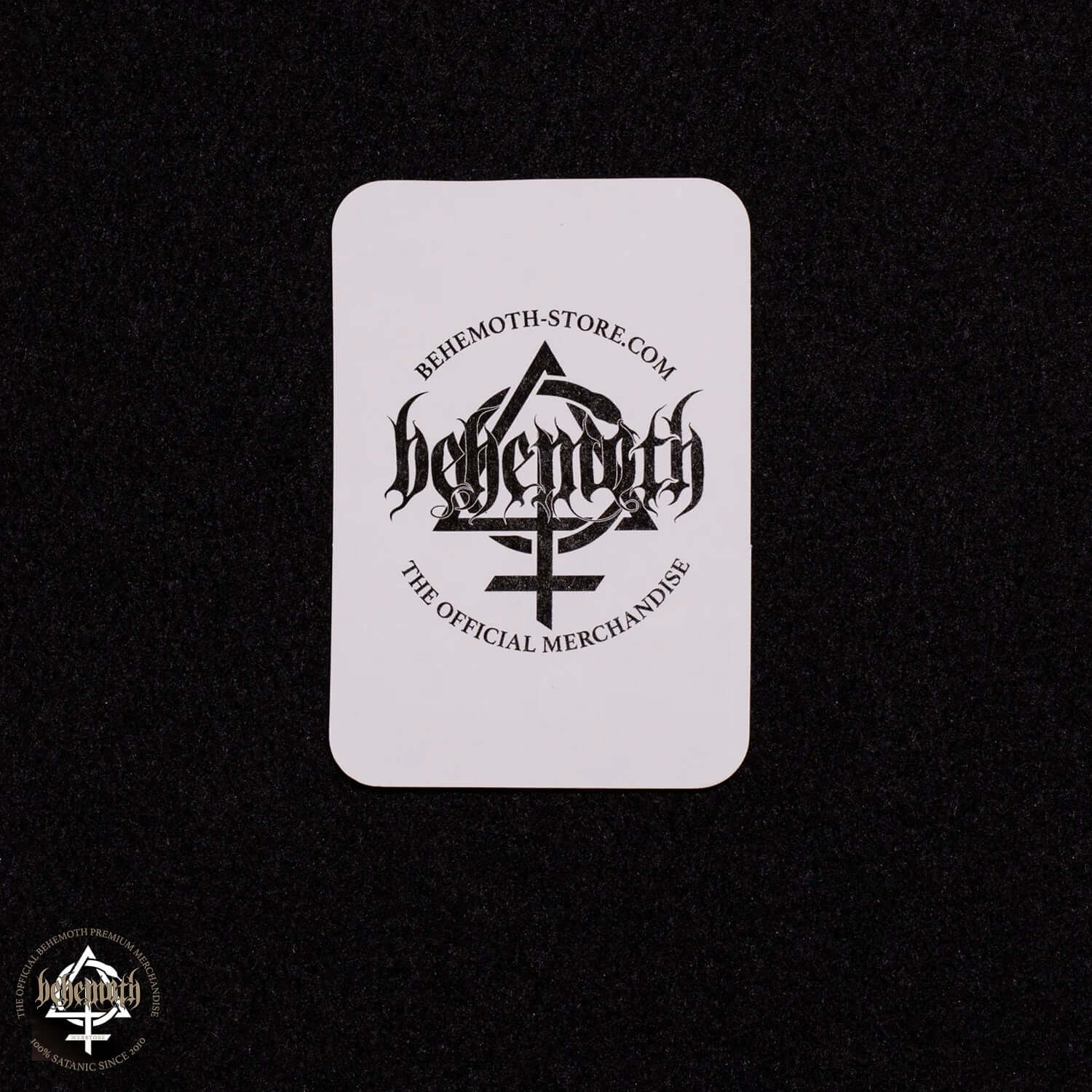 High-quality Behemoth vinyl sticker "The Wolfing Ov Siberia" with glossy finish, ideal for indoor or outdoor use. Size: 8x11.6 cm.