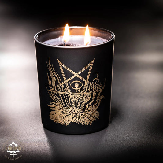 'O Pentagram Ignis' large Behemoth scented soy candle