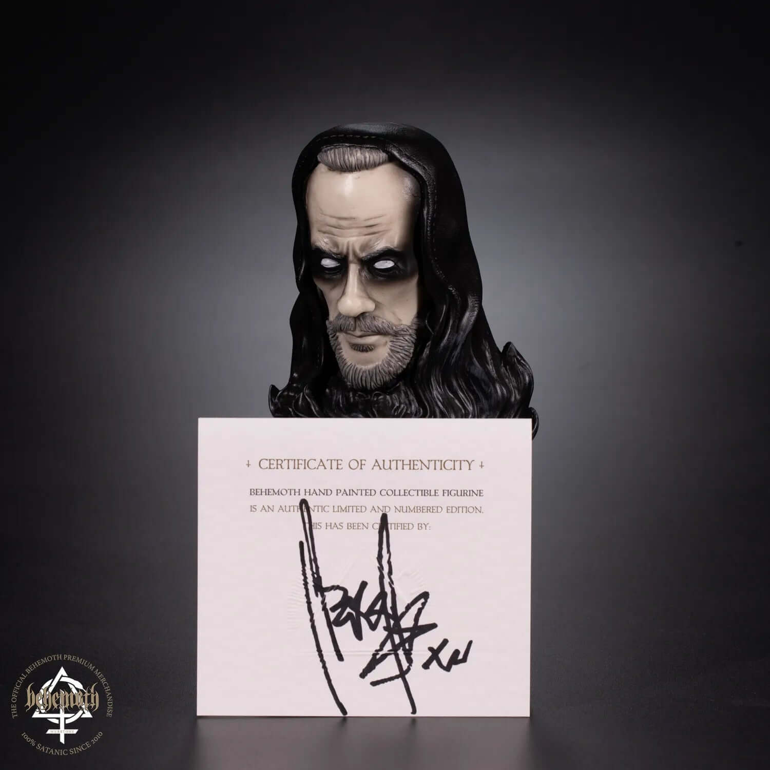 Collectible Nergal/Behemoth figurine with signed Certificate of Authenticity, hand-painted and unique, made from polyurethane resin.
