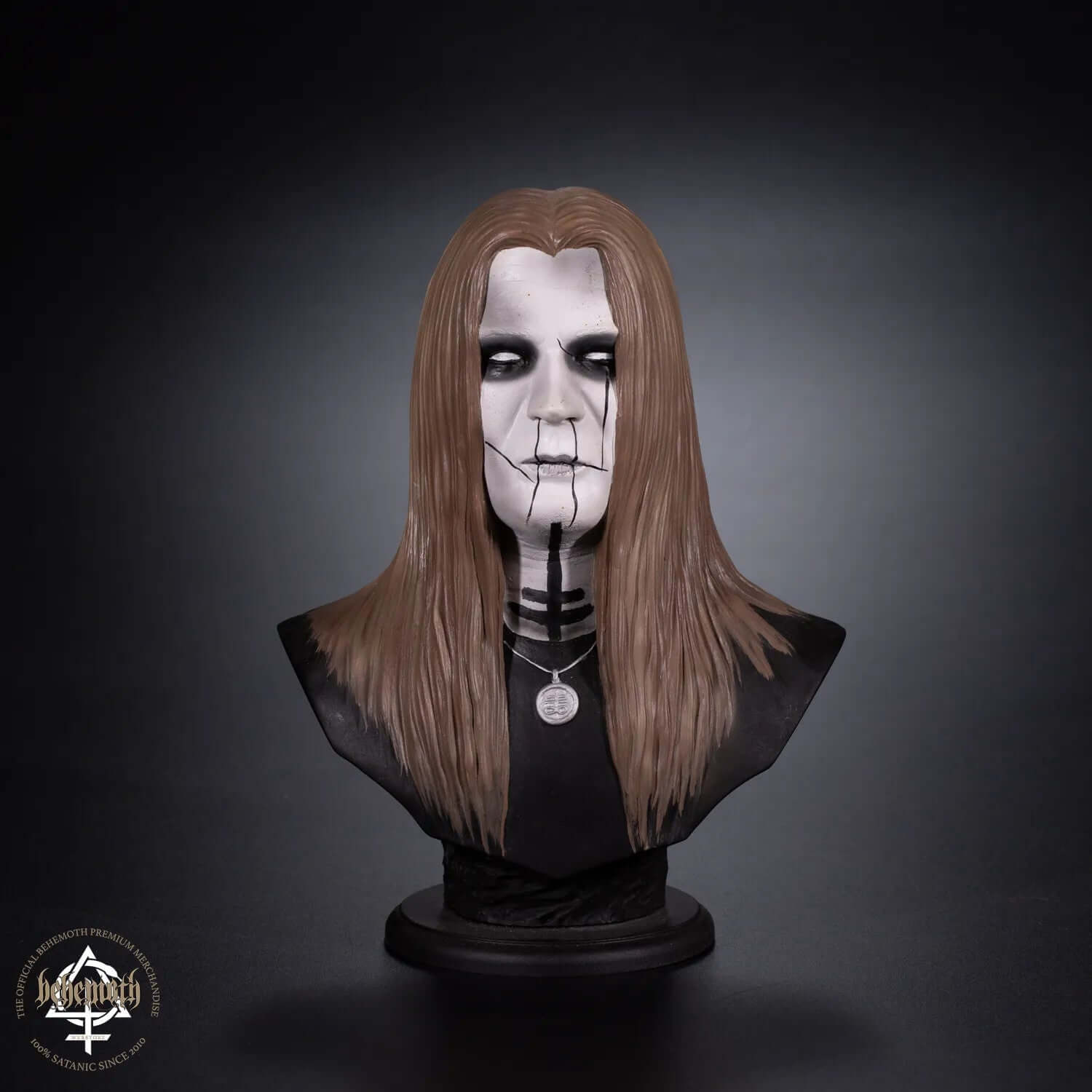 Alt Tag: Hand-painted 'Inferno/Behemoth' collectible figurine with unique number and Trivmviratvs coin on the stand.