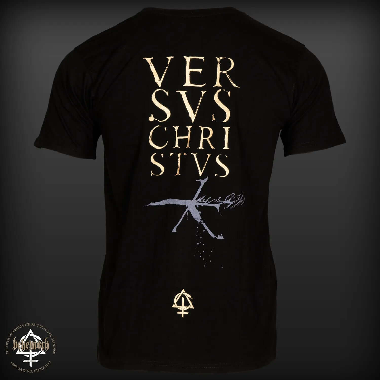 Versvs Christvs Behemoth T-shirt with front and back print, unisex sizing, premium quality, made in Poland, soft fabric, long-lasting.