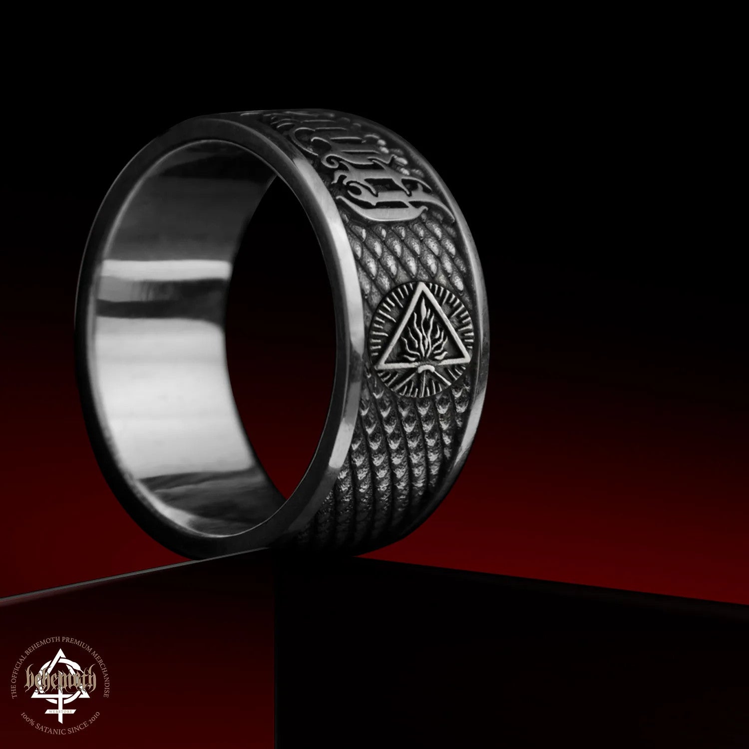 A Sterling Silver Ring Behemoth 'The Unholy Trinity'