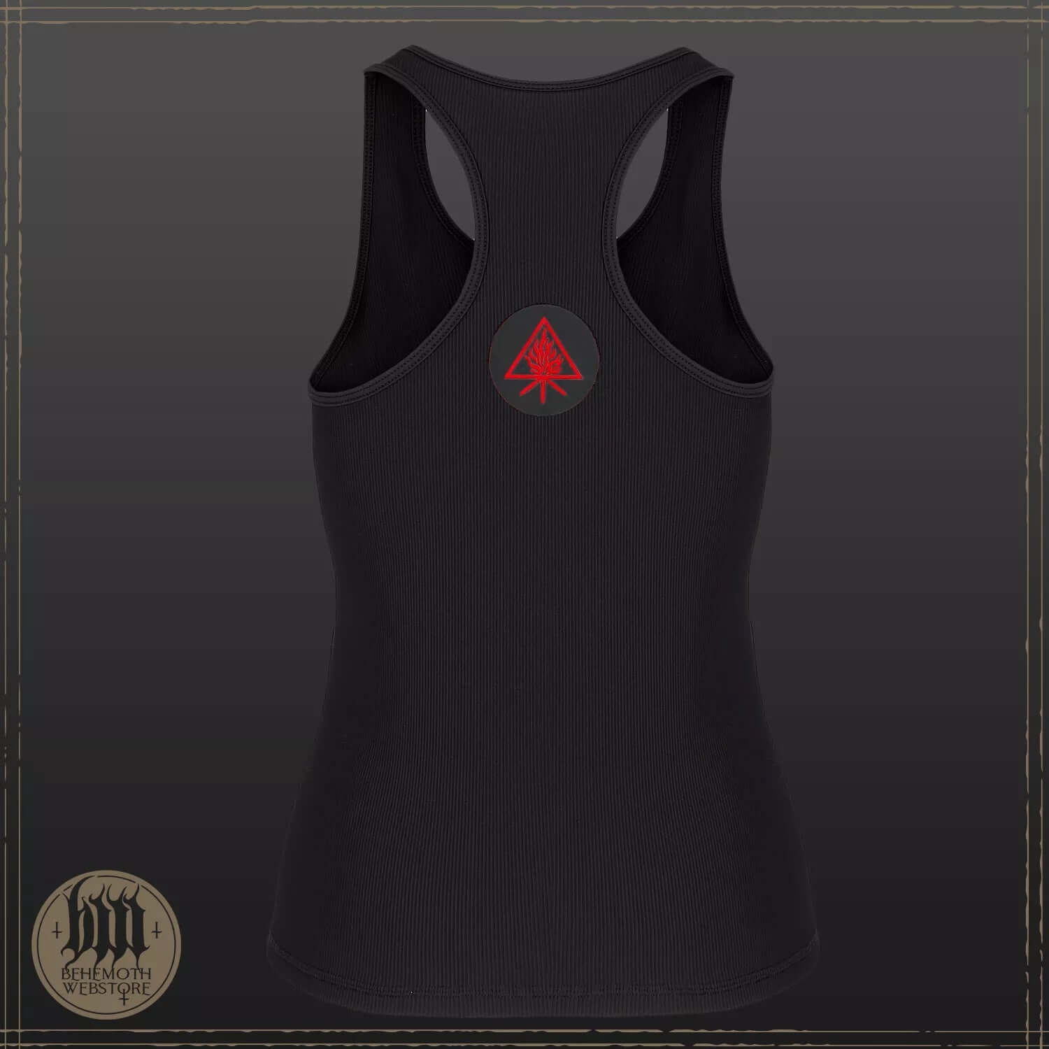 Behemoth Women's Premium Sleeveless Sports Shirt with Ribbed Texture and Red Logo