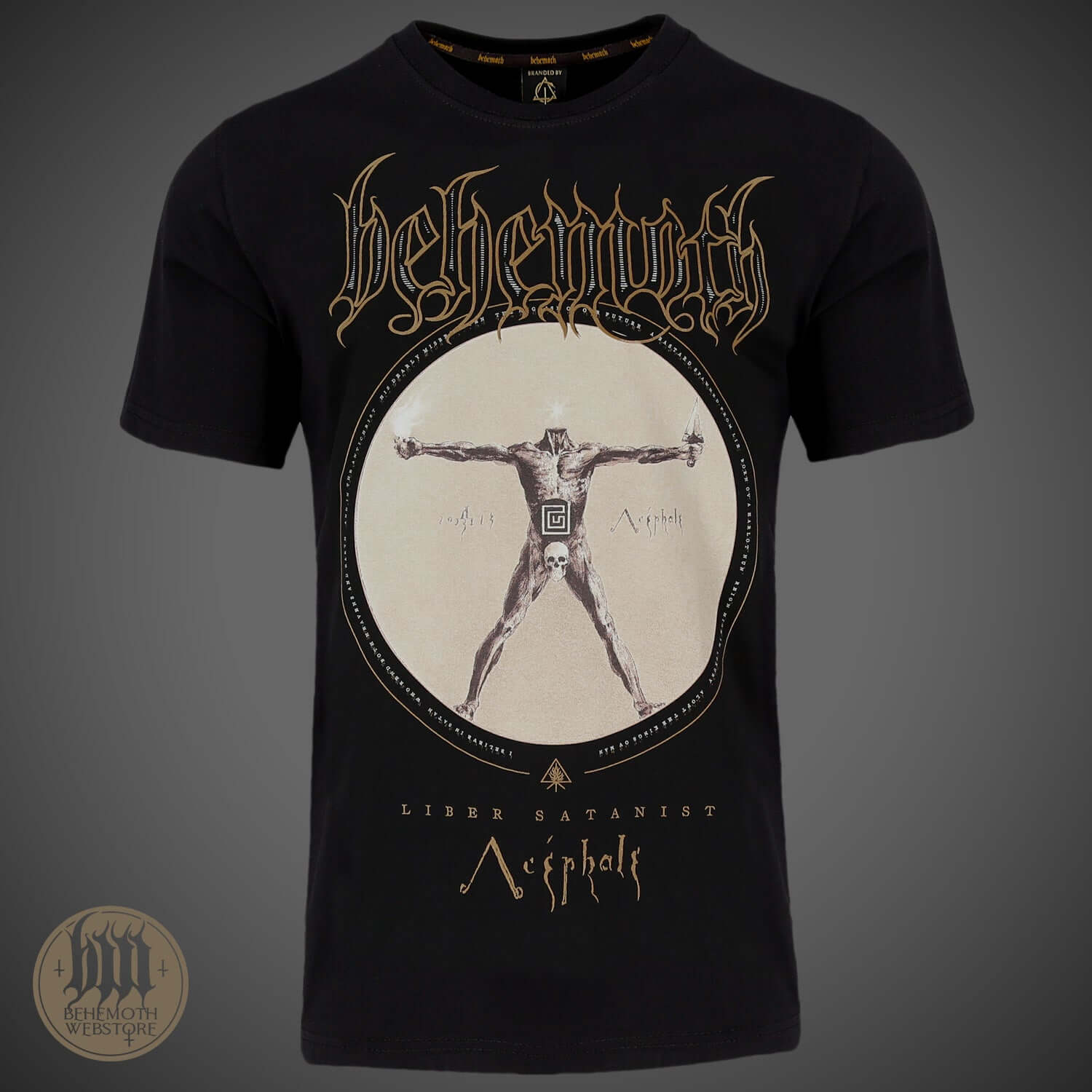 Acephale Behemoth T-Shirt, exclusive 10th-anniversary design, inspired by 'The Satanist' album, premium cotton, crafted in Poland.