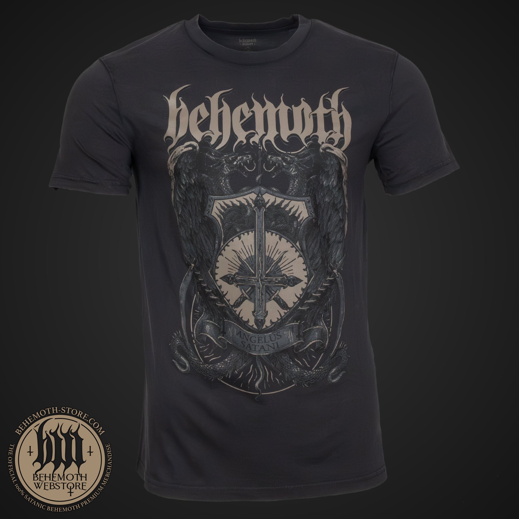BEHEMOTH “Angelvs Satani” Vintage T-shirt — Vintage Grey