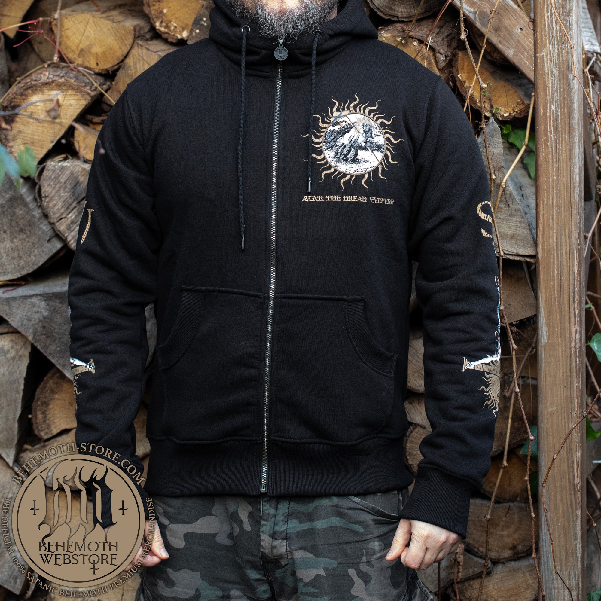 Sweat à capuche Behemoth « Avgvr - The Dread Vvltvre » avec fermeture éclair