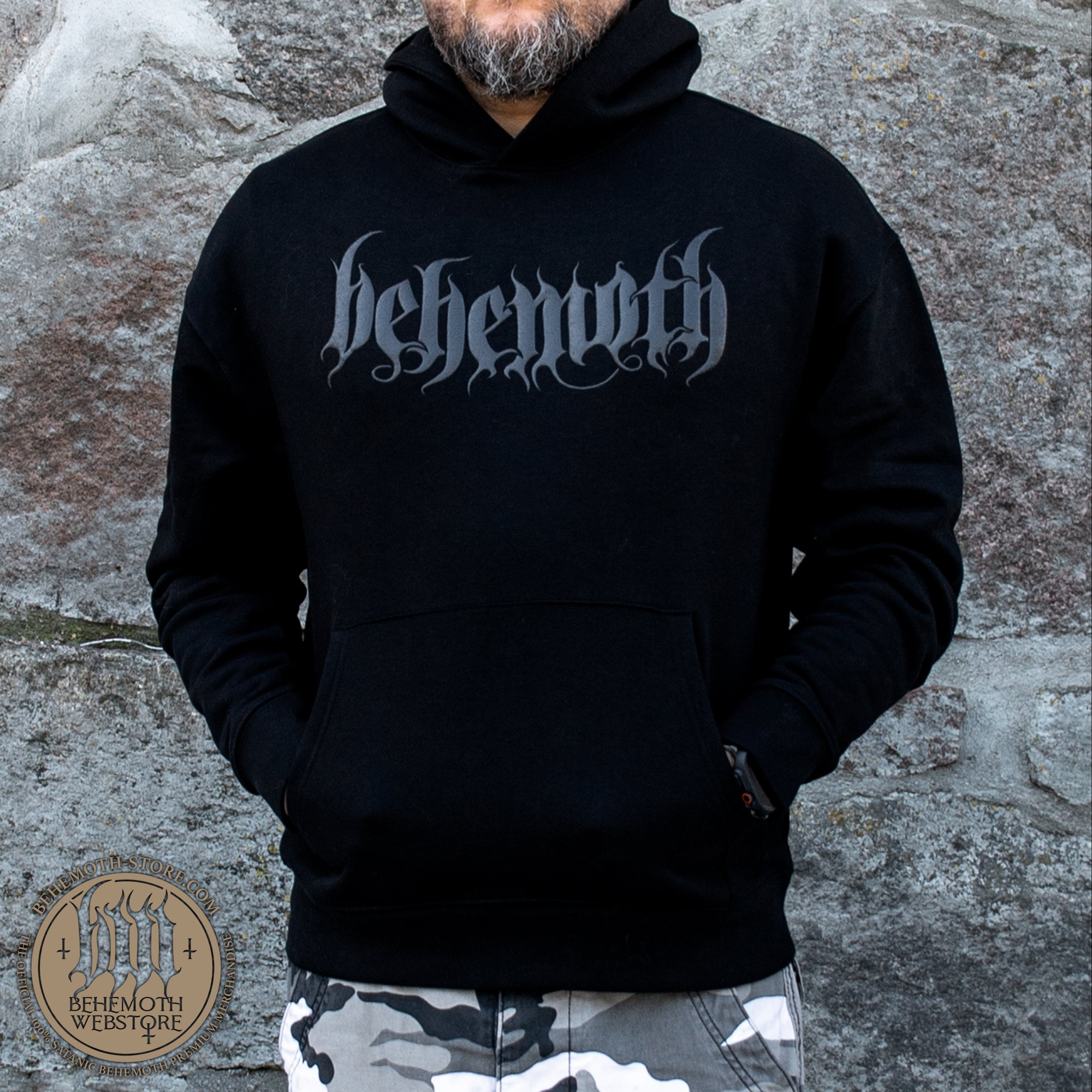 Behemoth ‘Trivmviratvs’ 풀오버 후디 (퍼프 프린트)