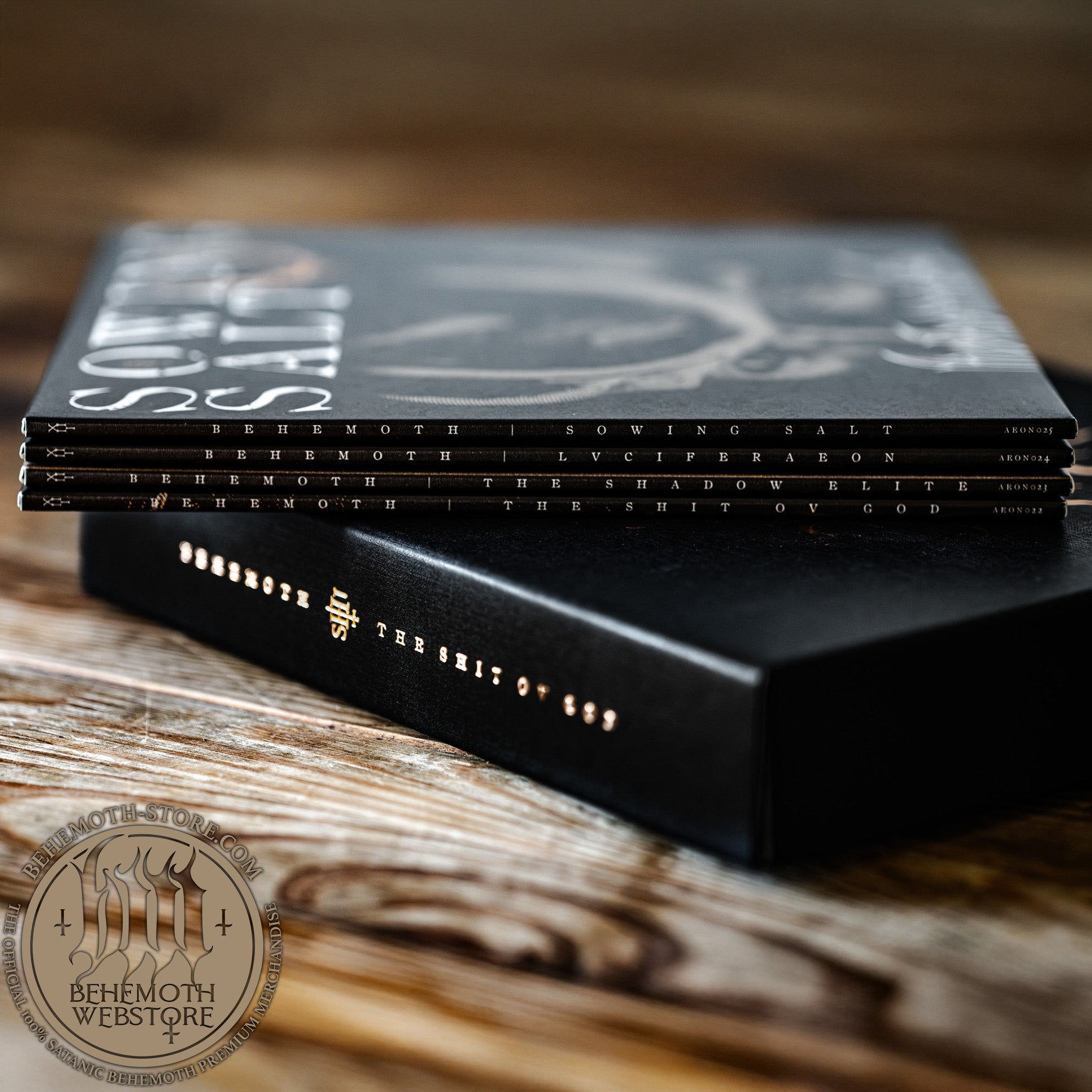 T.S.O.G. Singles Boxset – 4× 7″ Vinyl by Behemoth (Transparent, Laser-Etched, Signed, Numbered, Limited to 222)