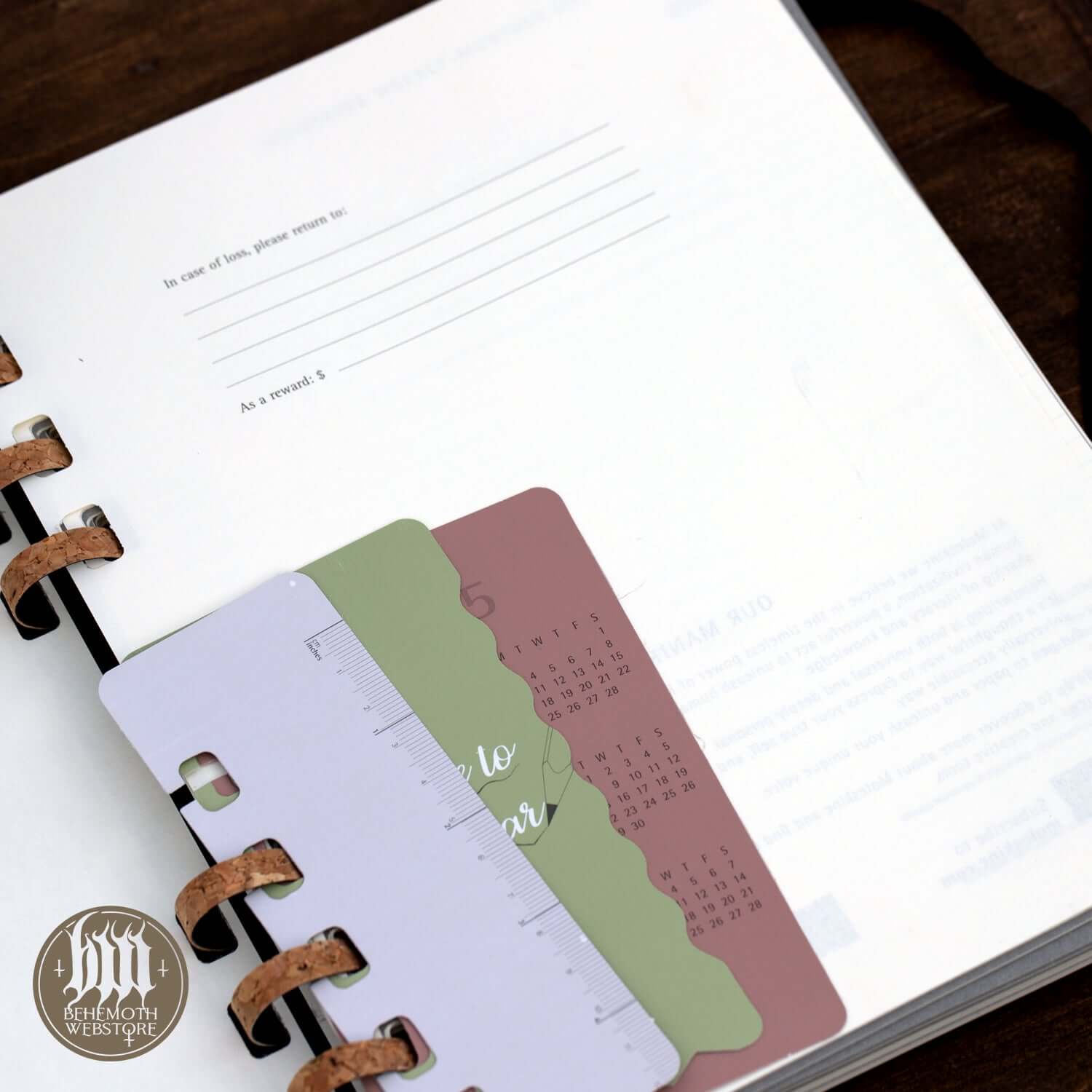 Behemoth 'Thru 2025 We Walk' Moleskine Calendar with dividers and logo