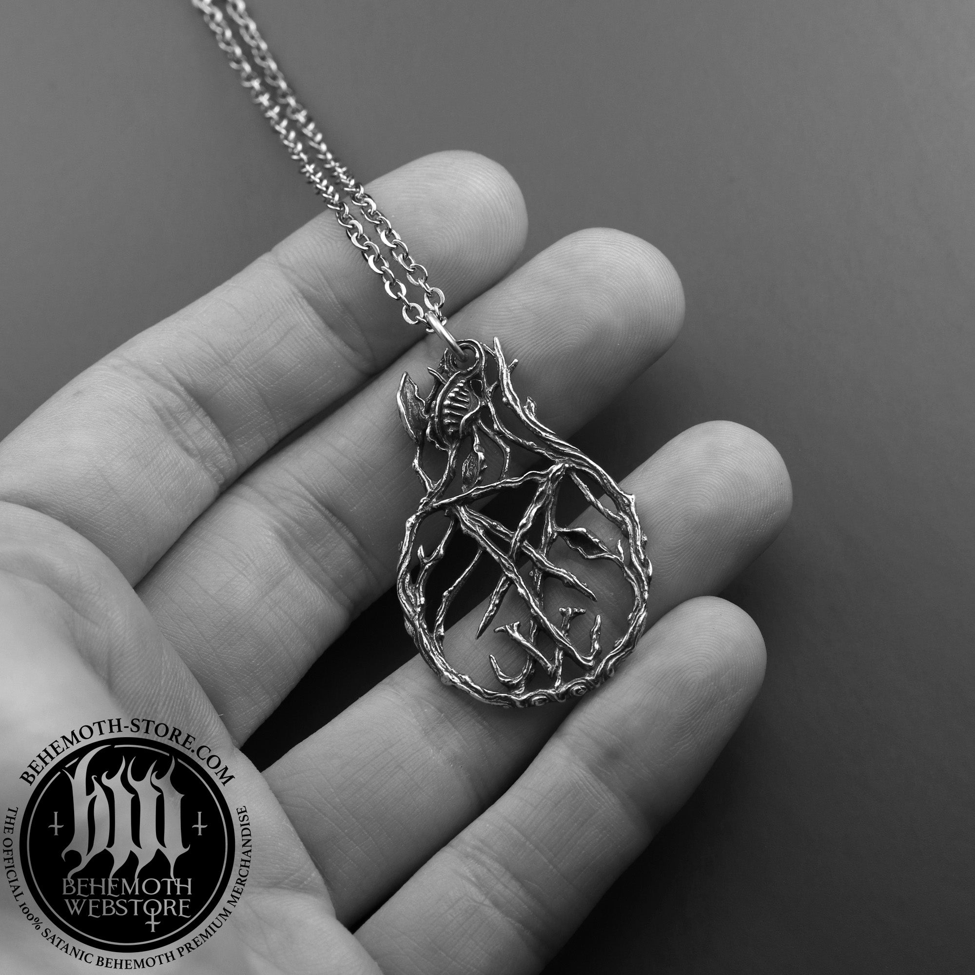 Behemoth 'Lvciferaeon' sterling silver necklace