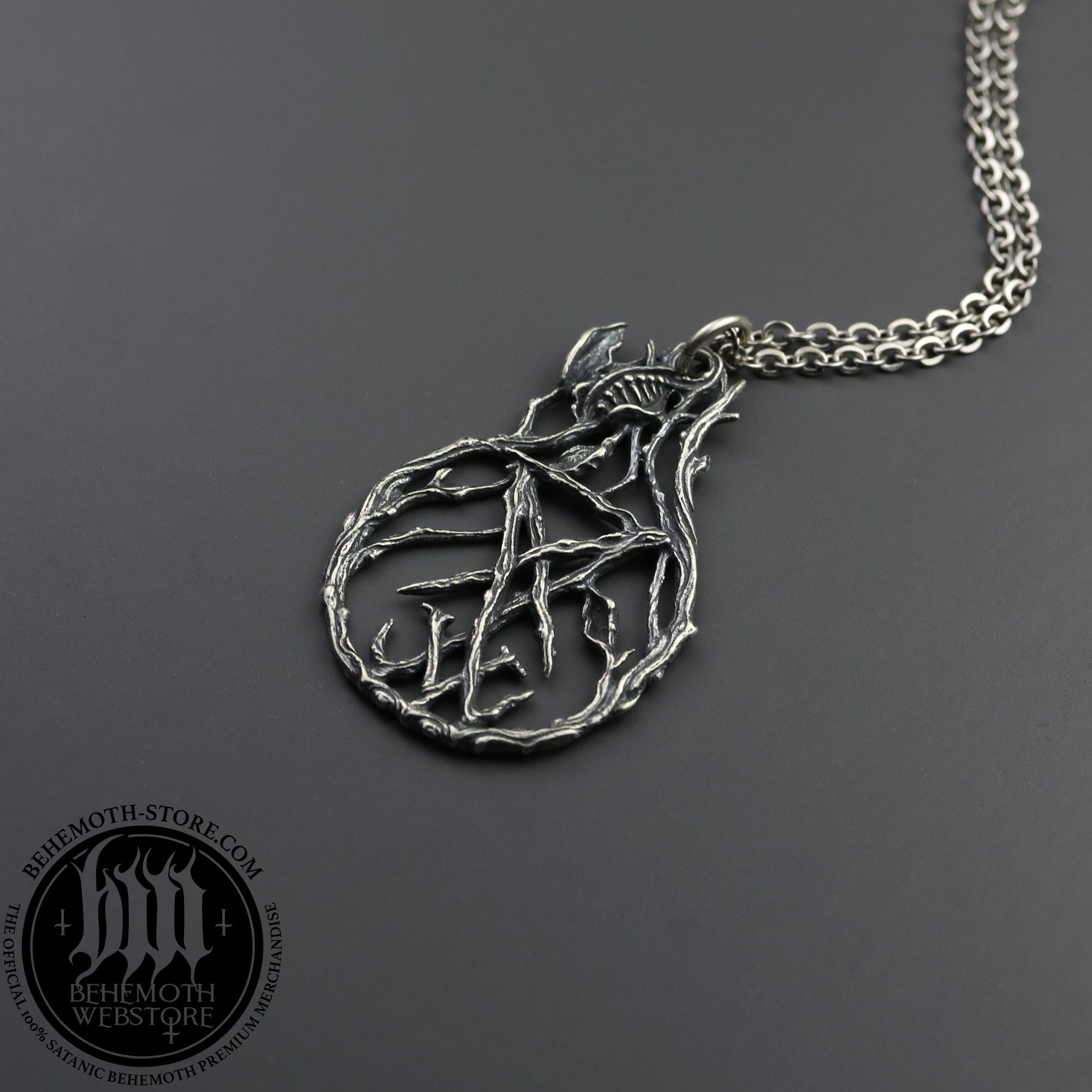 Behemoth 'Lvciferaeon' sterling silver necklace
