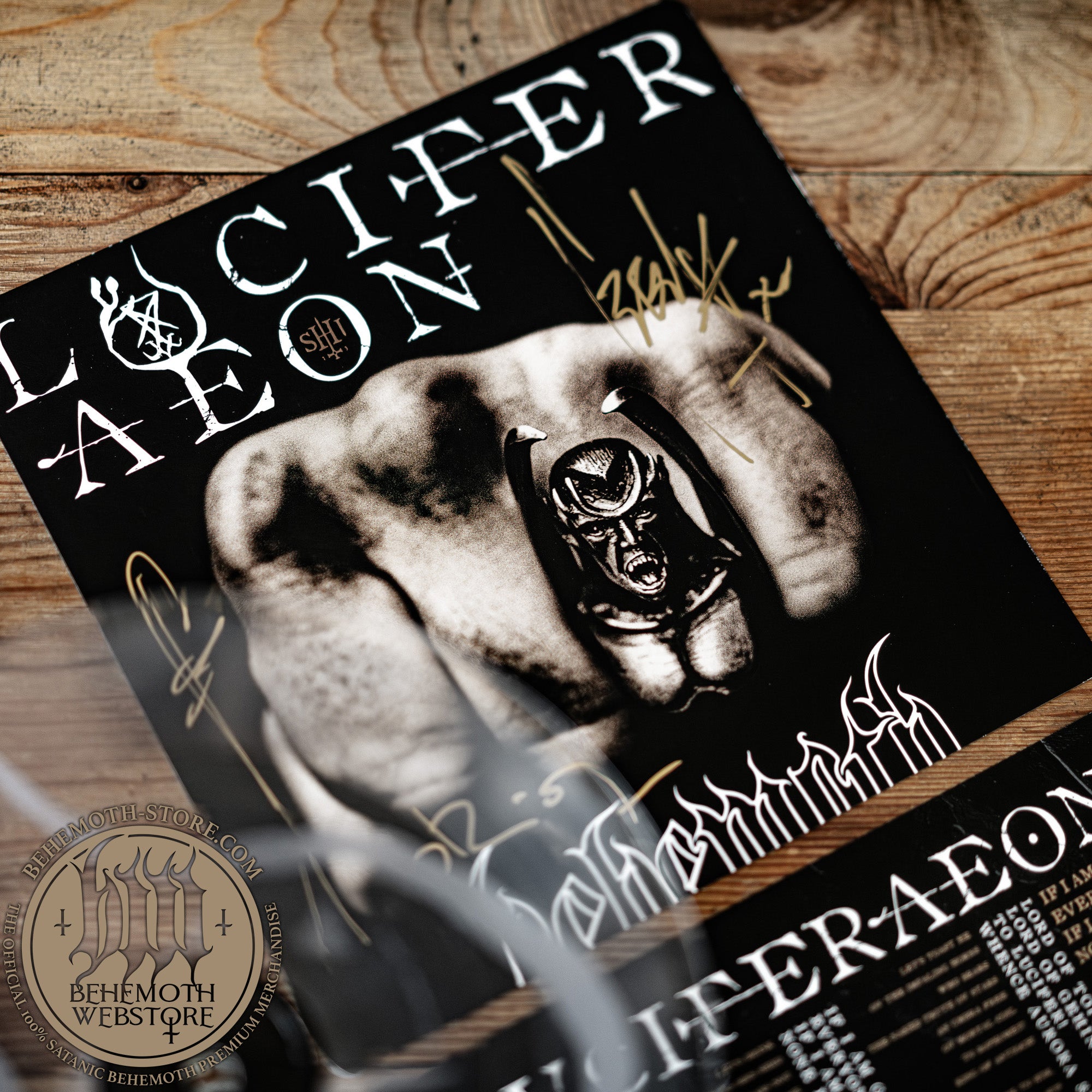 “Lvciferaeon” – 7″ Vinyl Single by Behemoth (Transparent, Laser-Etched, Signed, Limited to 350)