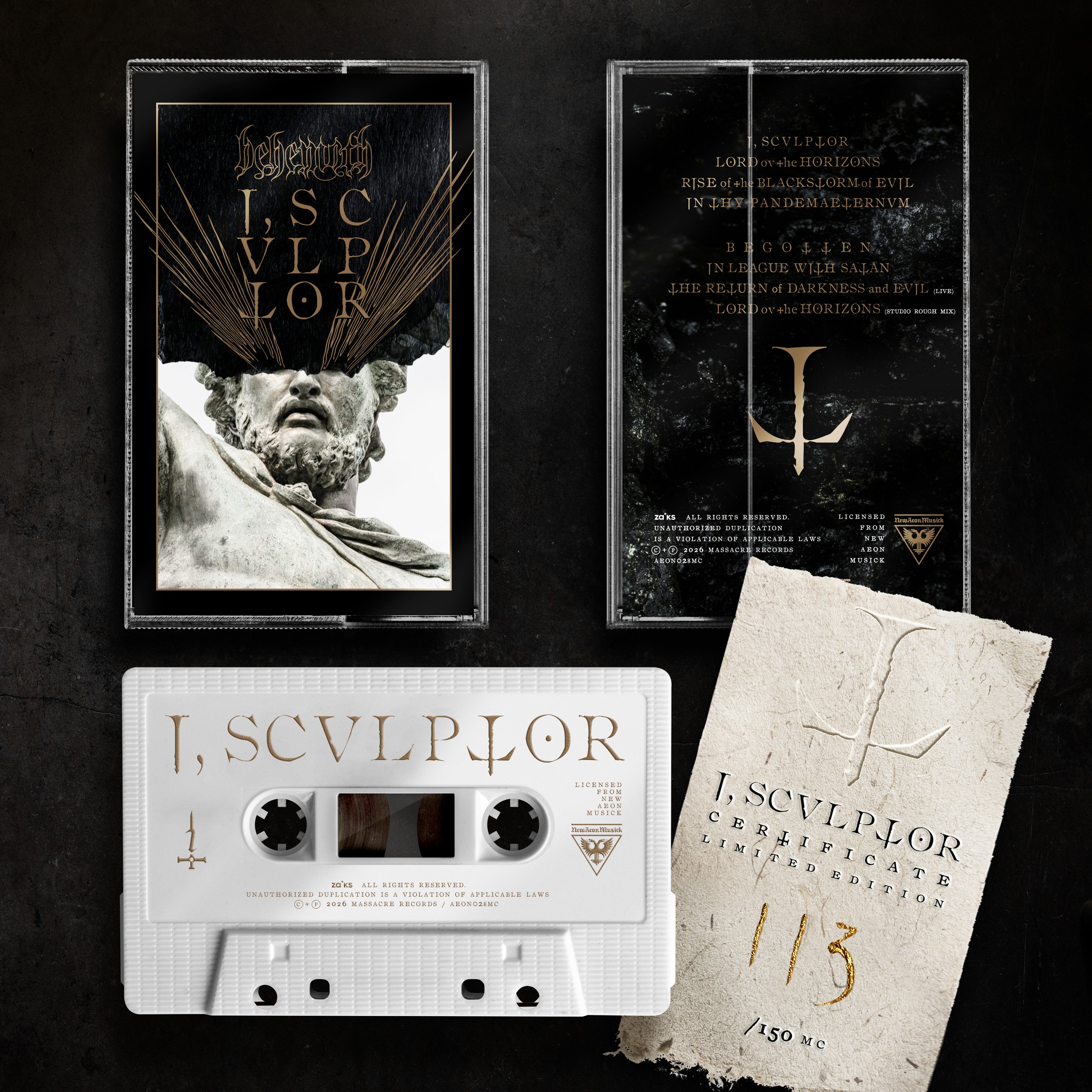 I, Scvlptor – Cassette (MC) by Behemoth (Eternal Grace, Signed, Ltd. 150)