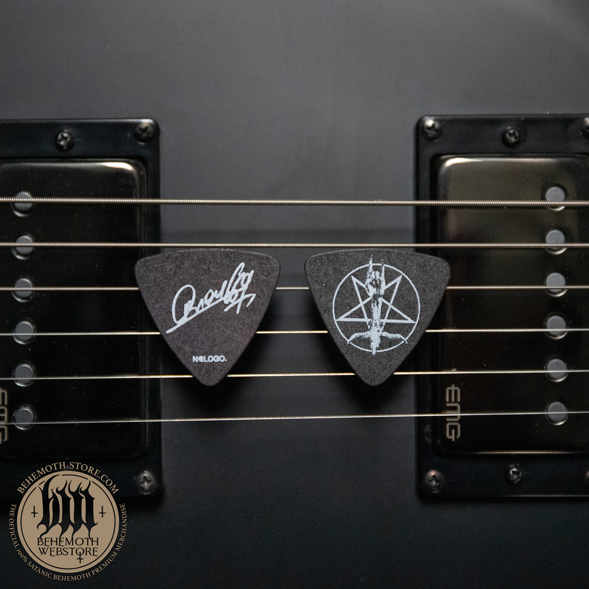 Orion Pentagram guitar pick — front and reverse; sold individually