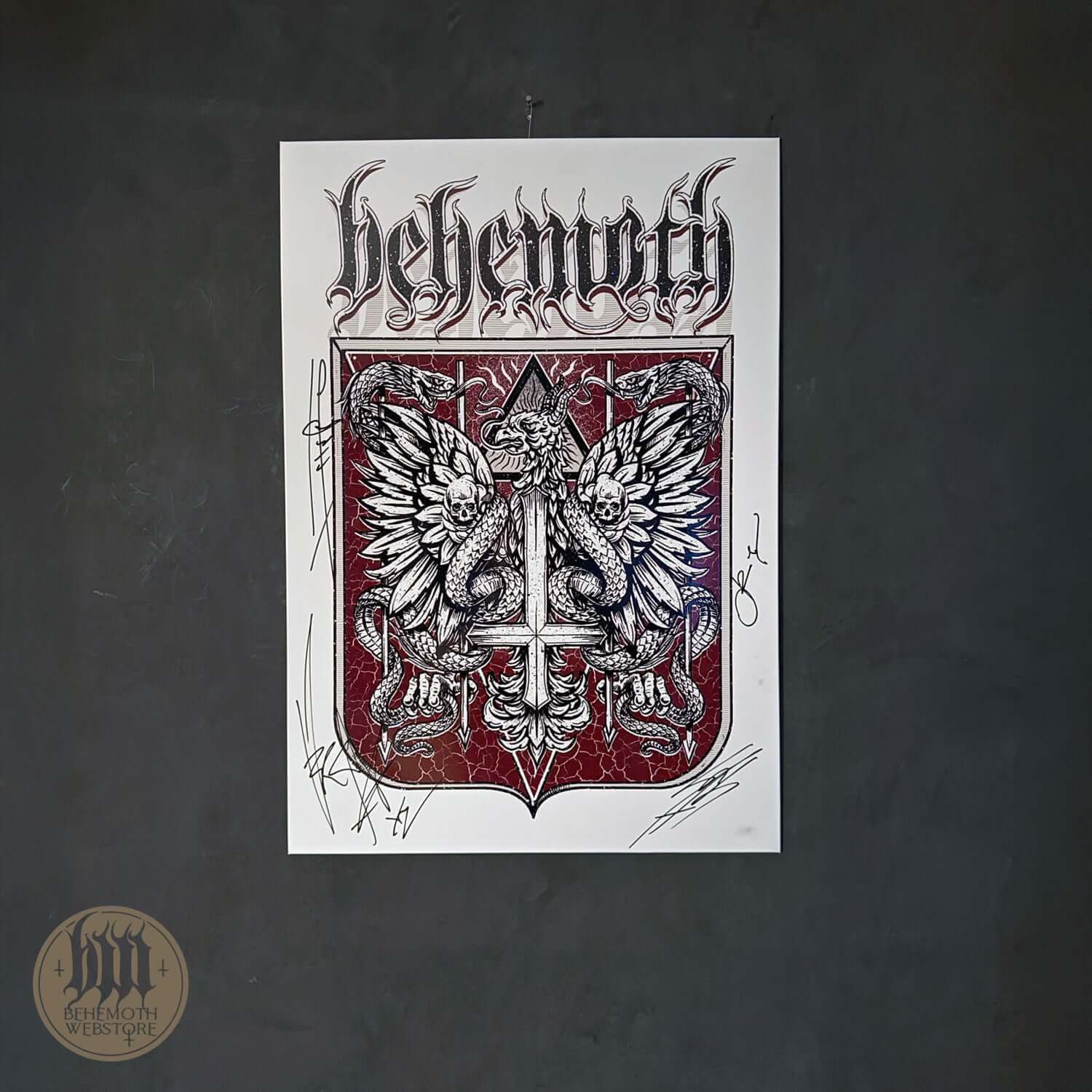 Behemoth 'The Republic Of The Unfaithful' metal plate print, symbolizing freedom of speech, artistic expression, signed.