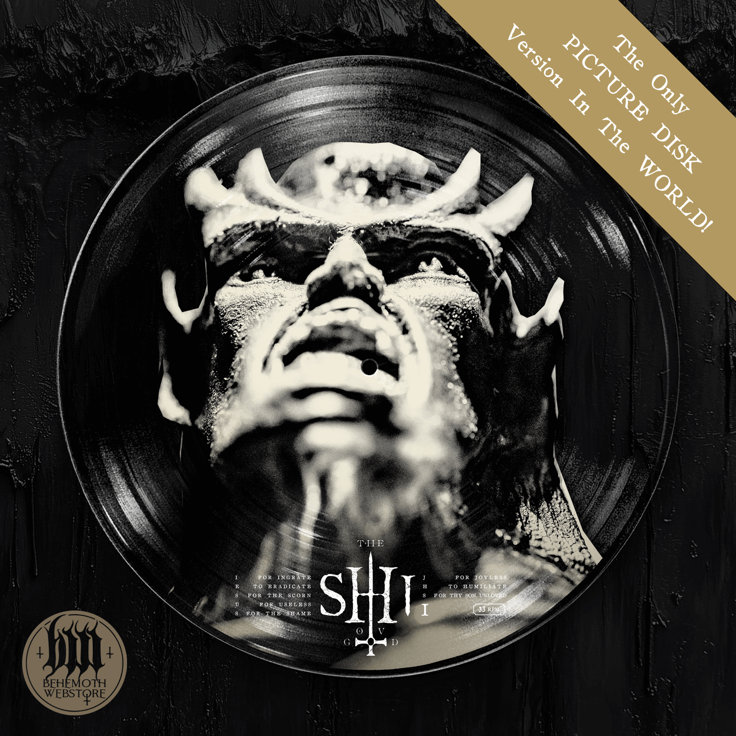 Behemoth 'TSOG' glow in the dark signed picture disk, limited to 666 copies, released by New Aeon Musick.