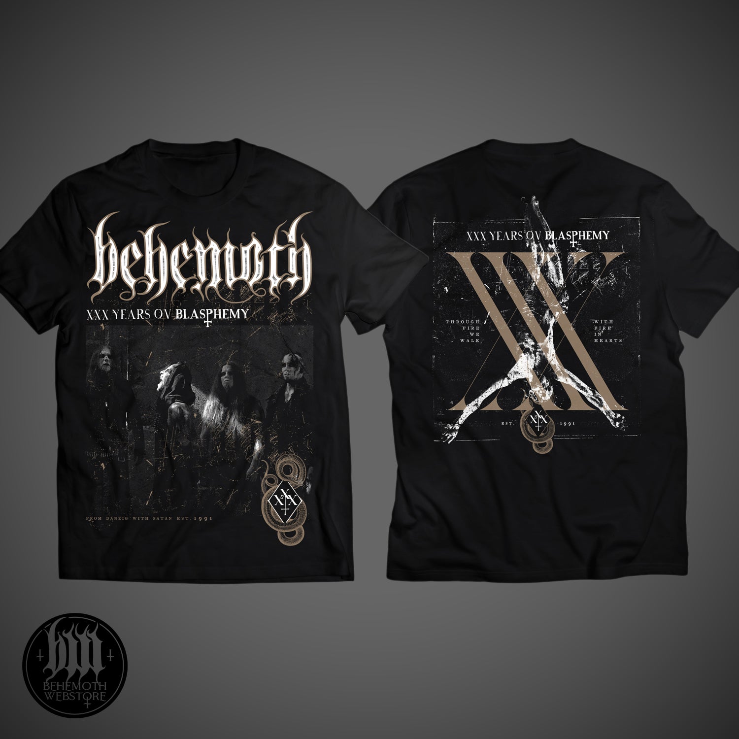 Behemoth XXX Years Ov Blasphemy Band T Shirt Behemoth Webstore  