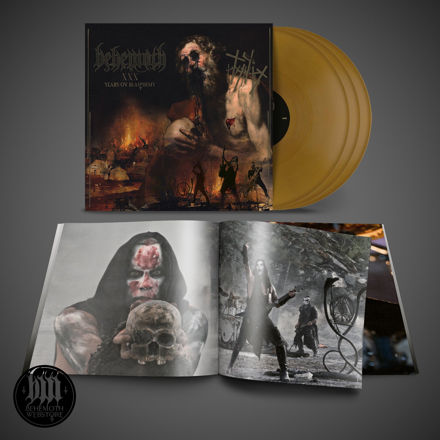 Behemoth XXX Years Ov Blasphemy Vinyl Gold Trifold 3LP  