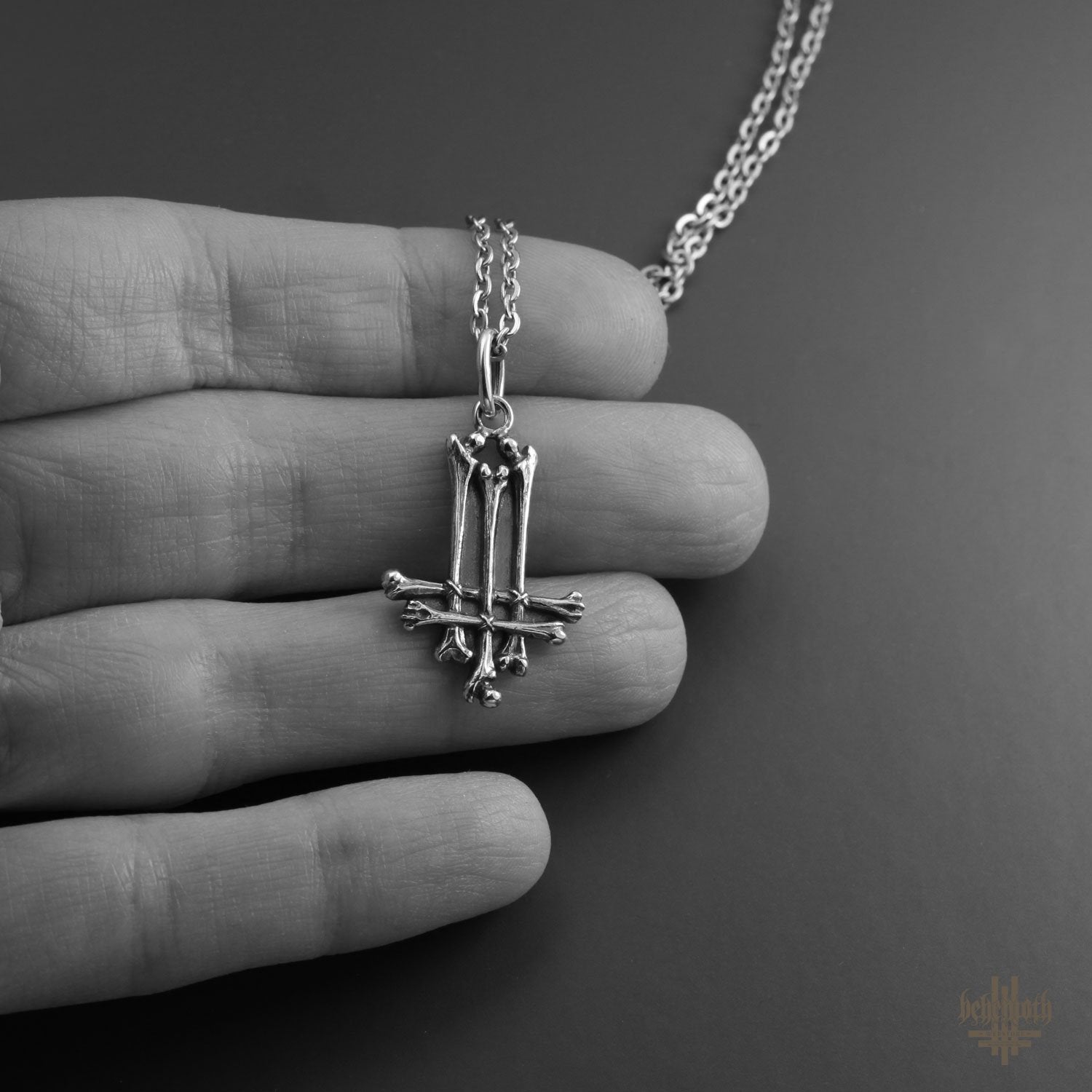 Behemoth 'Trivmviratvs - Bones' sterling silver necklace