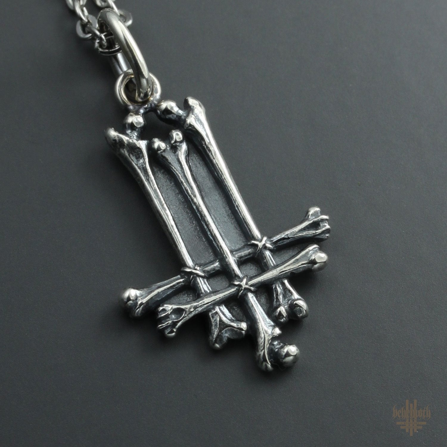 Behemoth 'Trivmviratvs - Bones' sterling silver necklace