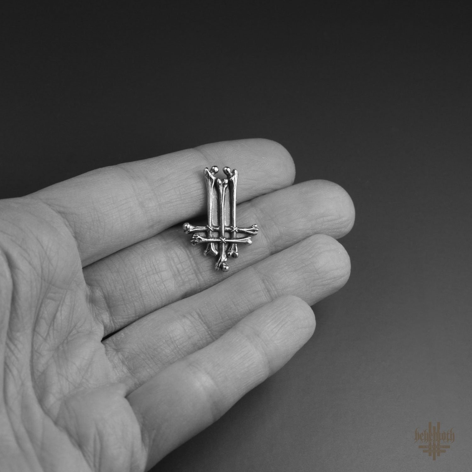 A Behemoth 'Trivmviratvs Bones' sterling silver pin