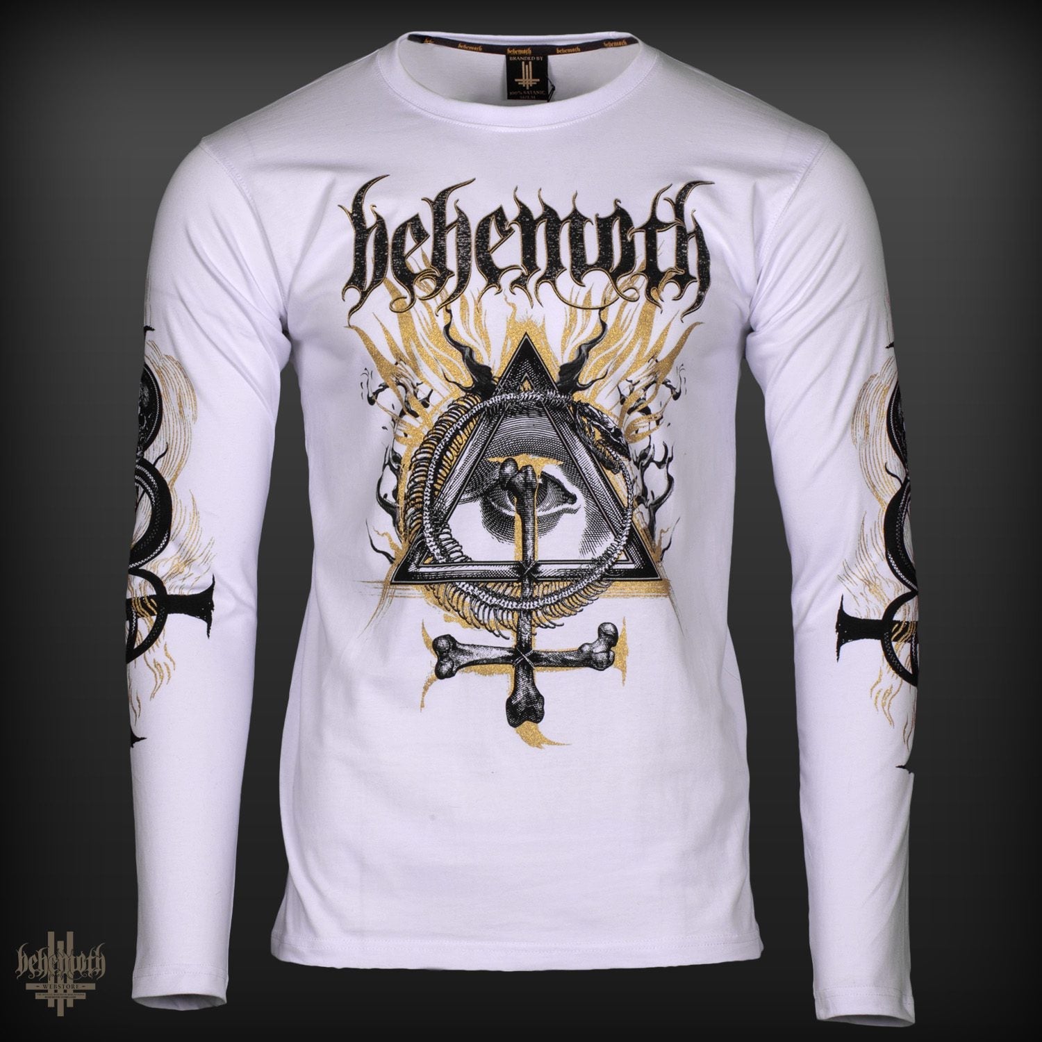 Camisa de manga larga Behemoth 'CONTRA' blanca