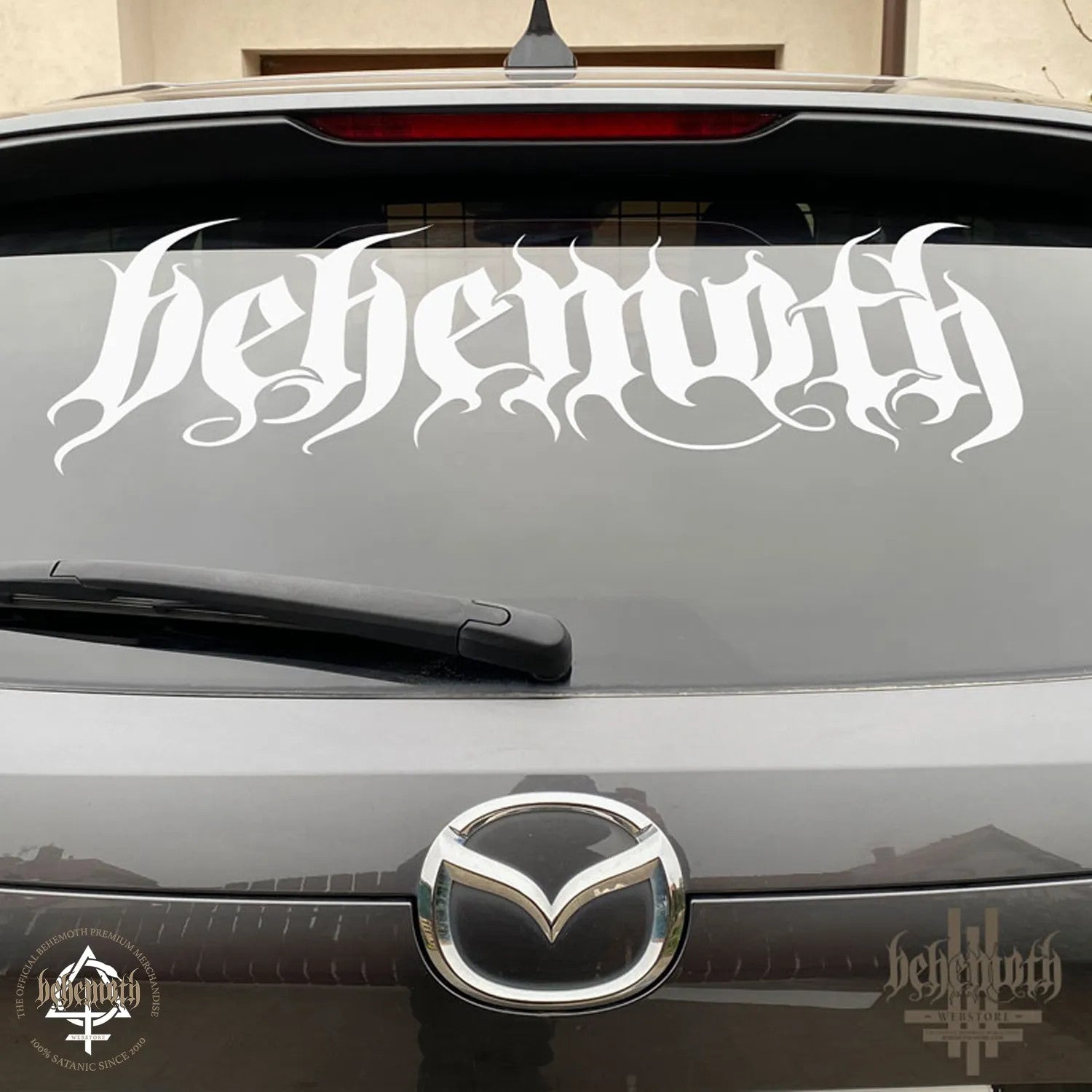 Pegatina de vinilo Behemoth LOGO grande blanco