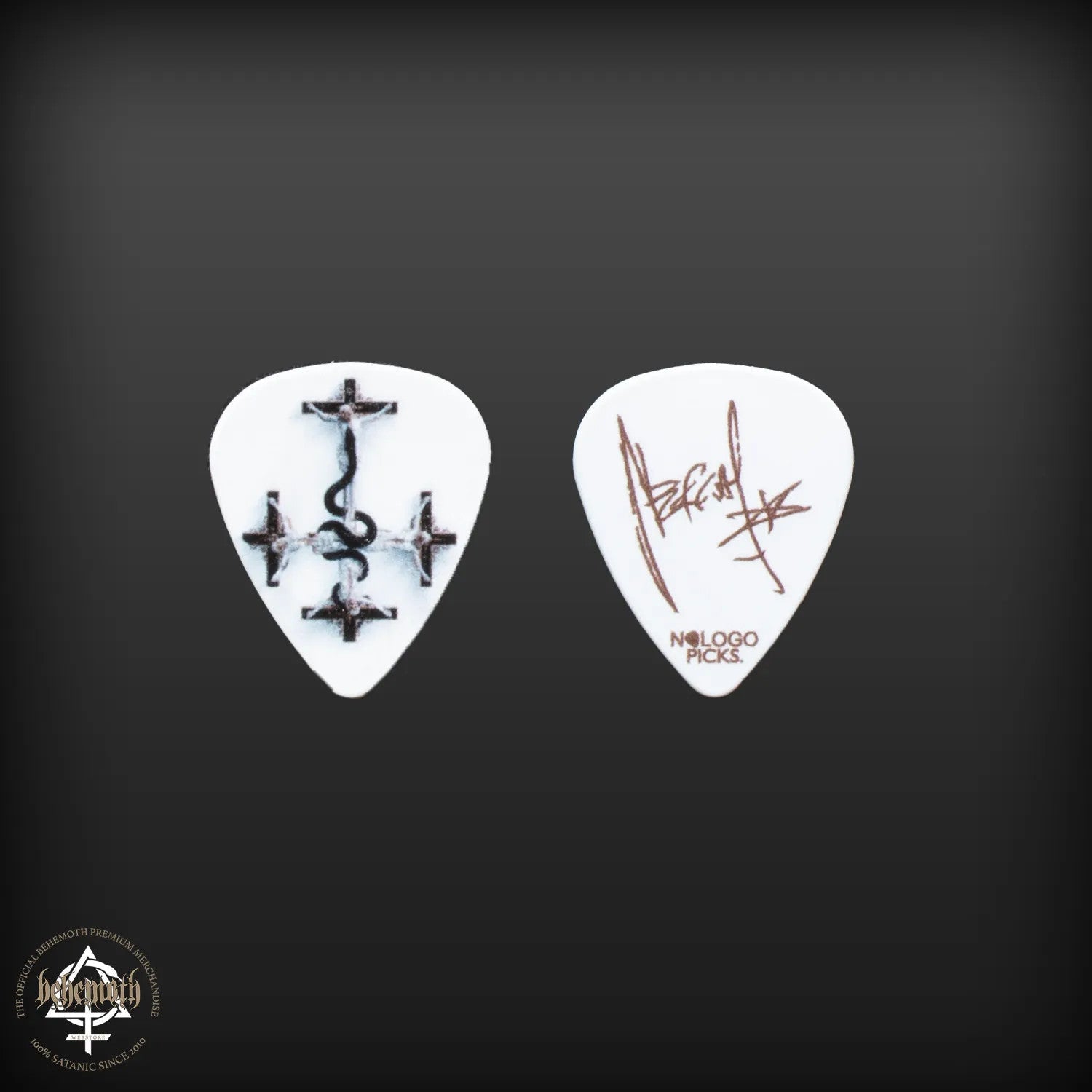 A plastic guitar pick Behemoth 'OCN' Nergal signature