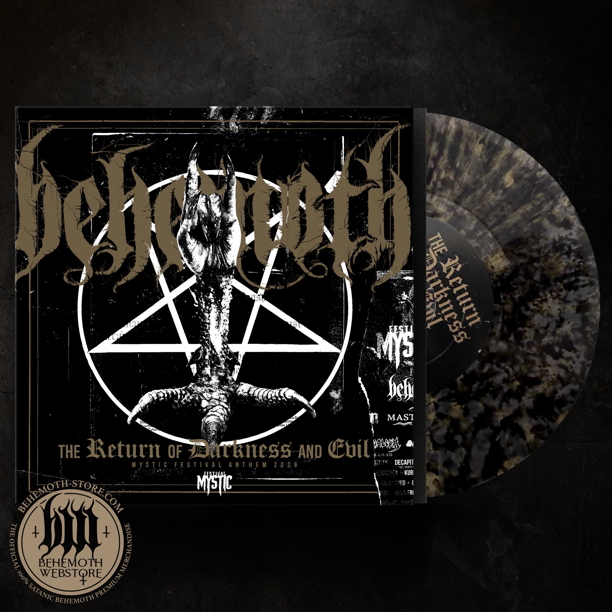"The Return of Darkness and Evil" – 7″ Vinyl by Behemoth (Crusher Clear/Gold/Black, Webstore Exclusive, Limit 333)