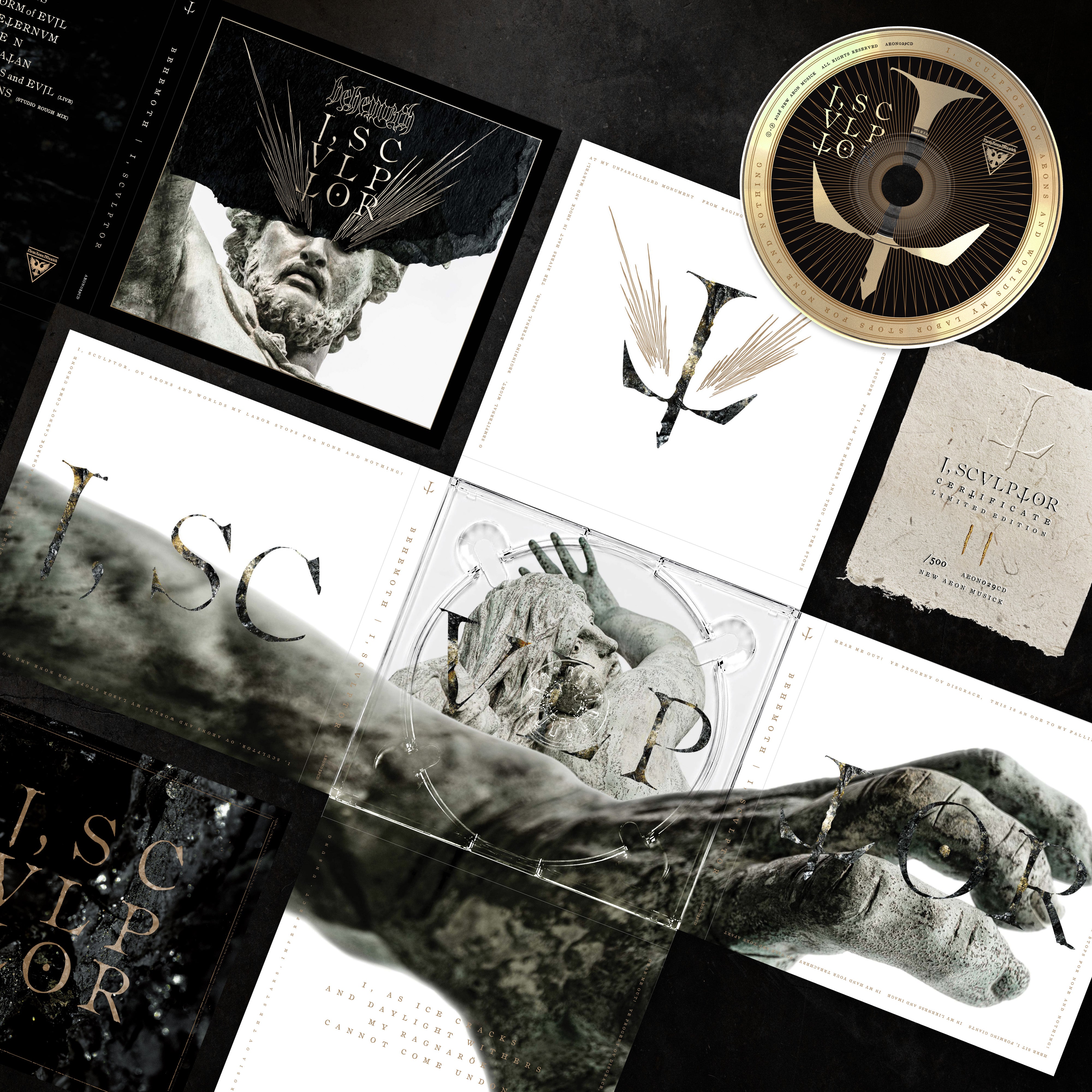 I, Scvlptor – Deluxe Digibook CD by Behemoth (Gold Metalisation, Signed, Ltd. 500)