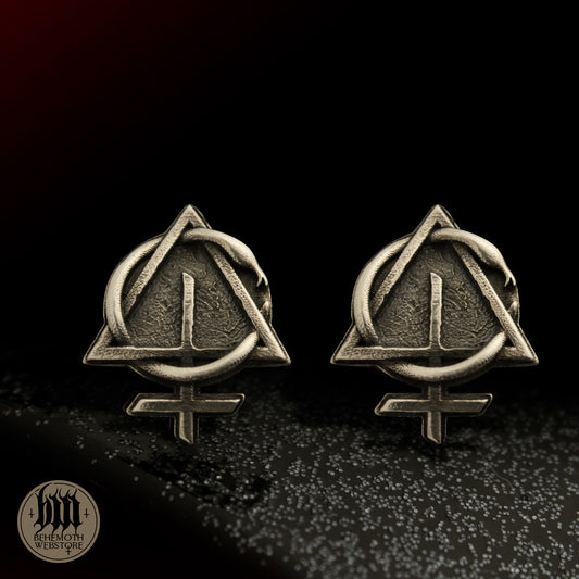 Behemoth 'Contra' sterling silver stud earrings