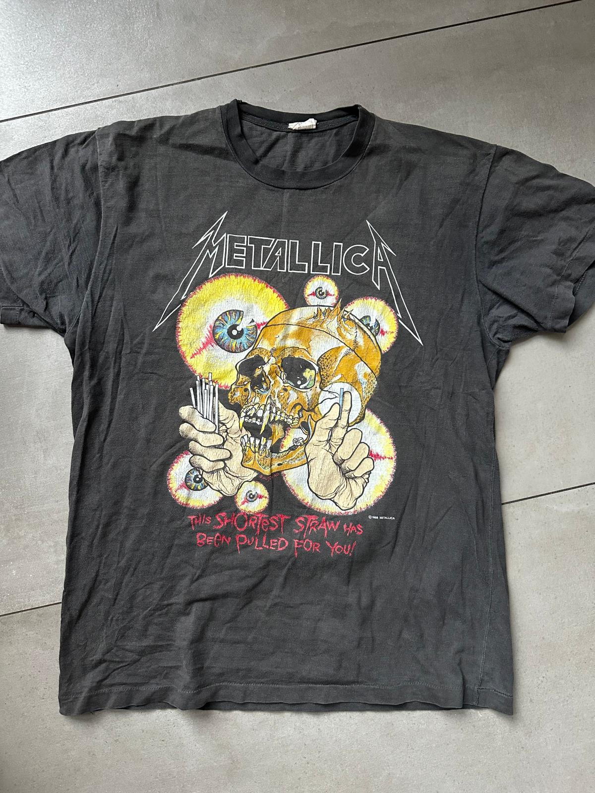88年 ヴィンテージ LLICA \"Shortest Straw\" L Metallica – The Shortest Straw L 1988 | TShirtSlayer TShirt and