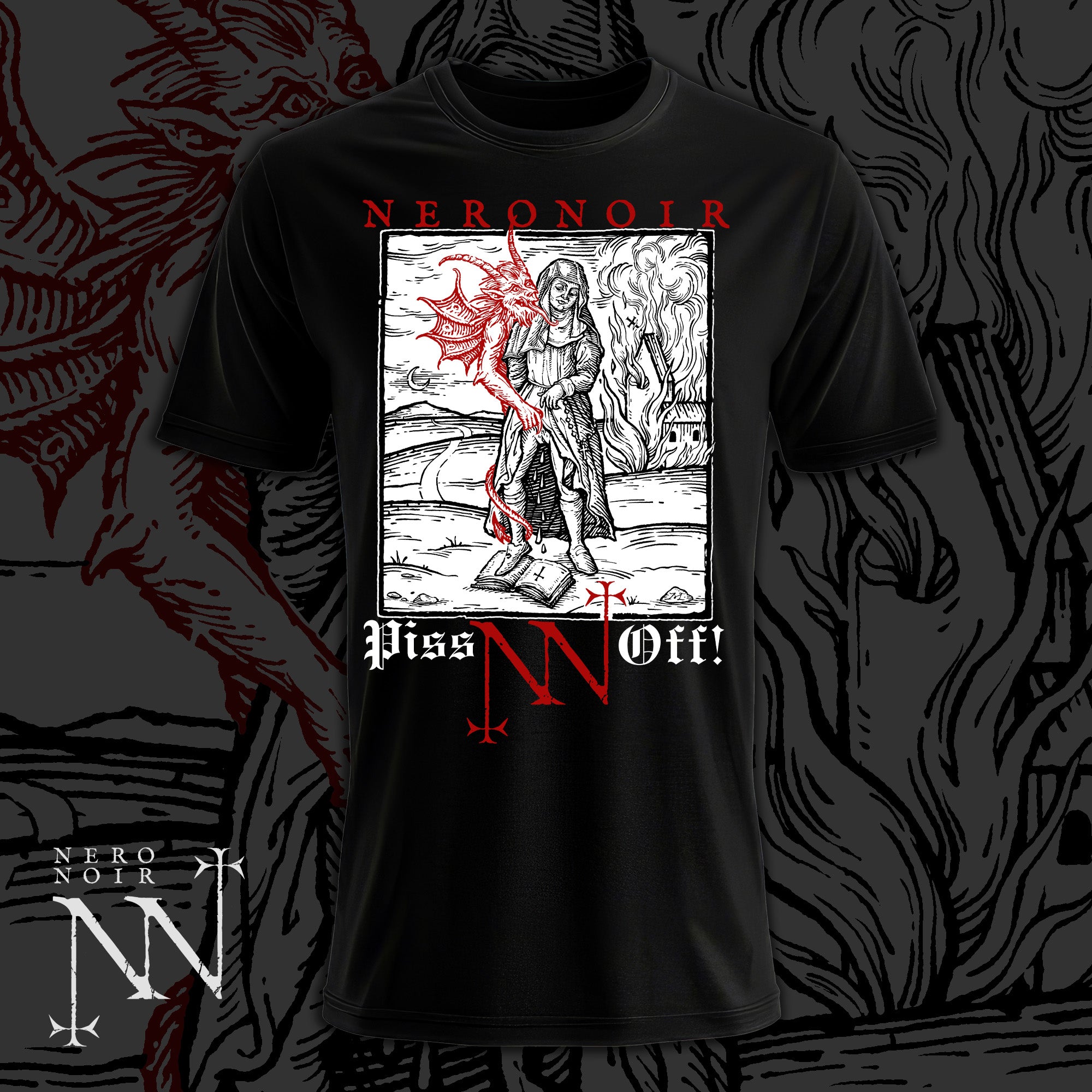 NeroNoir — 'Piss Off' Black T-Shirt — 72h Pre-Order