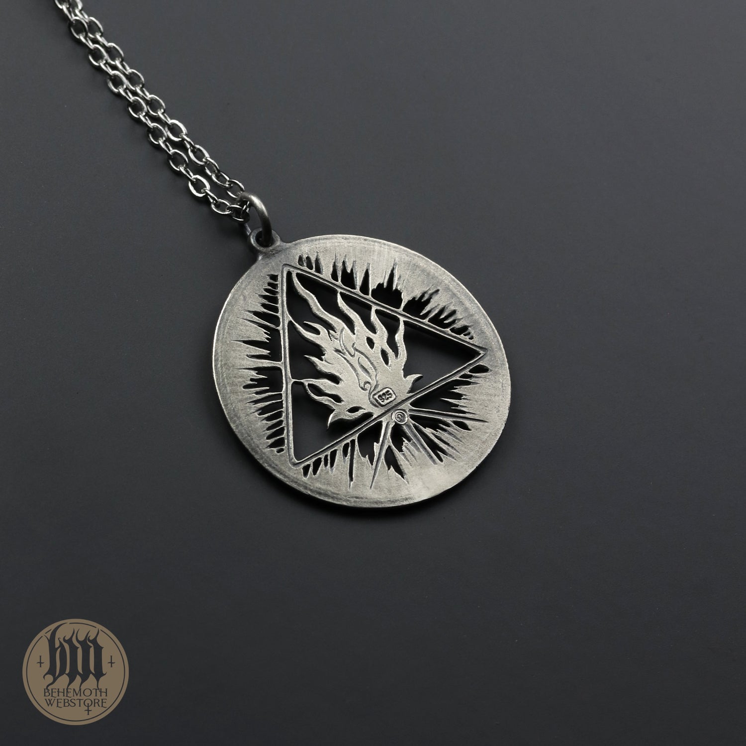 Behemoth 'The Unholy Trinity' sterling silver necklace