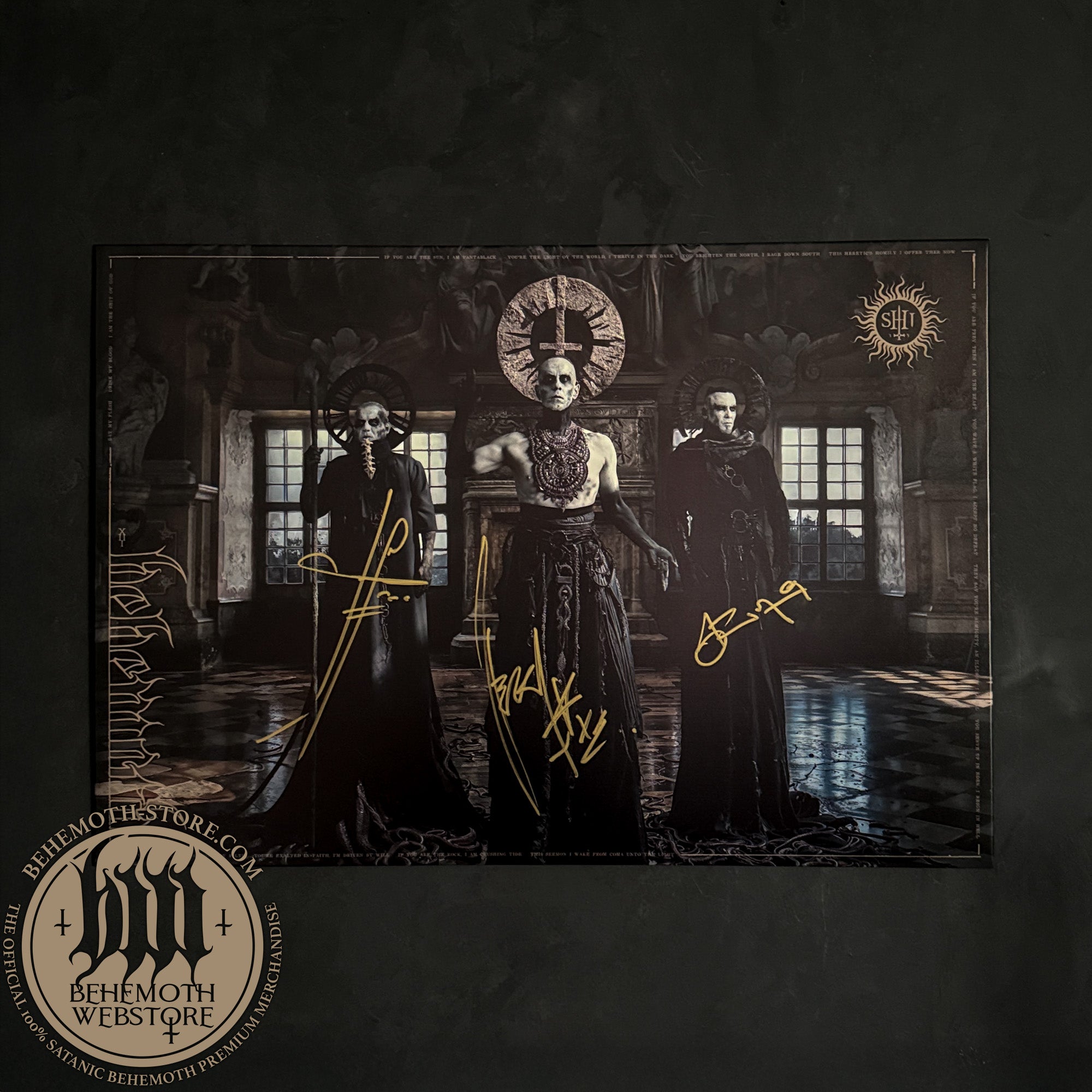 Signed Metal Wall Print - Behemoth TSOG: Apostasy Sanctified Pre-Order