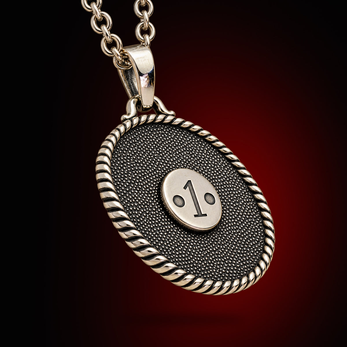 The Shit Ov God sterling silver pendant by Behemoth — individual edition number on reverse