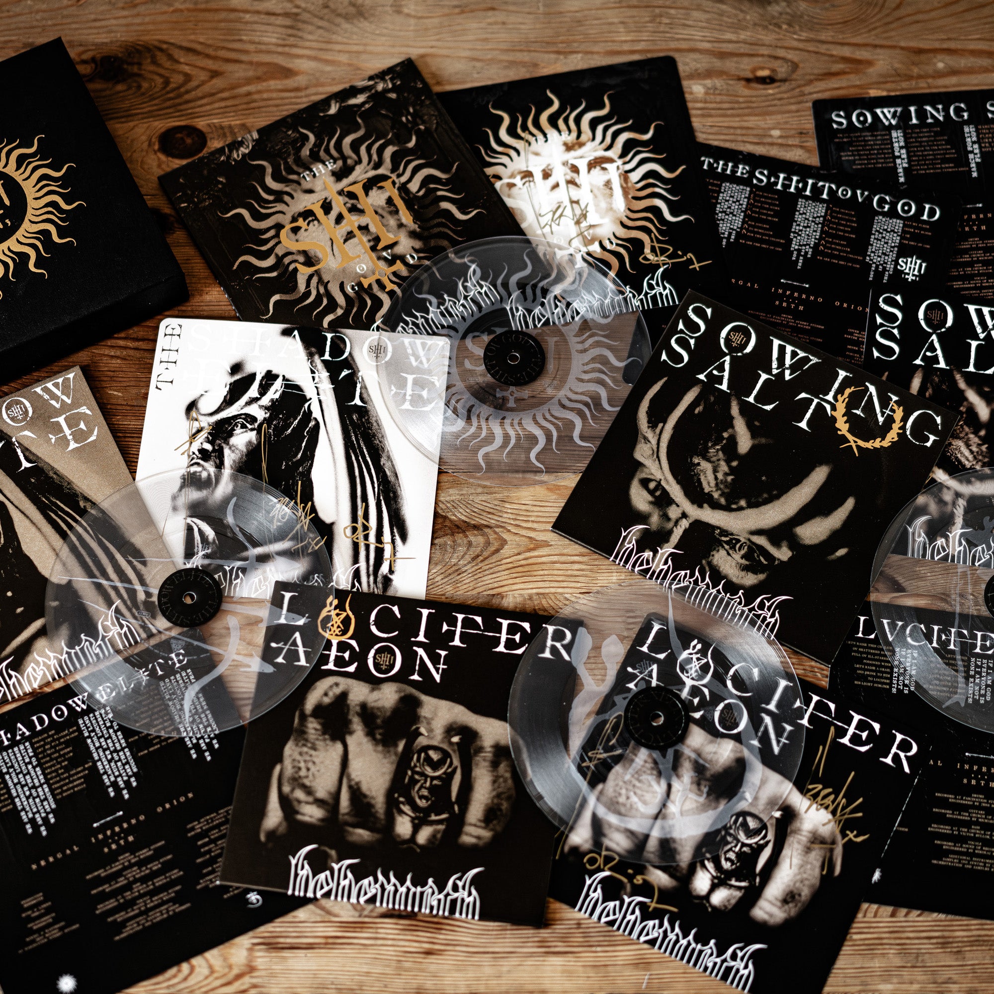 T.S.O.G. Singles Boxset – 4× 7″ Vinyl by Behemoth (Transparent, Laser-Etched, Signed, Numbered, Limited to 222)