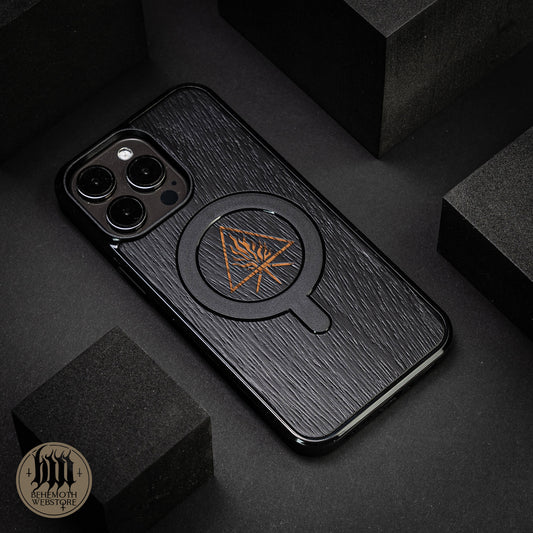 Behemoth 'The Unholy Trinity' Black Wooden MagSafe Phone Case