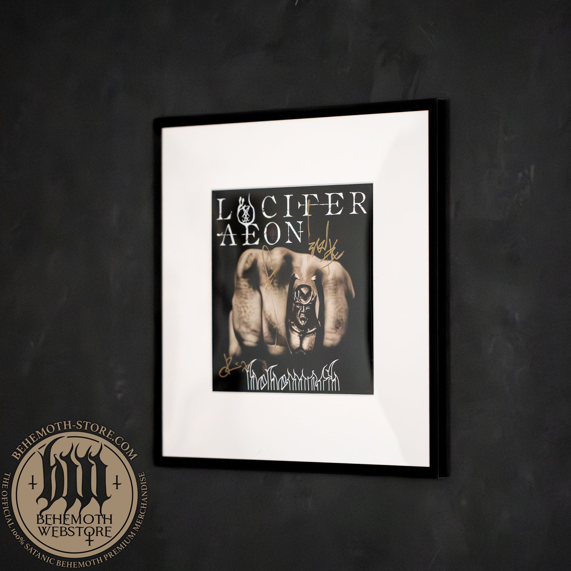 “Luciferaeon” – Signed Single Cover (Framed 32×32 cm) by Behemoth
