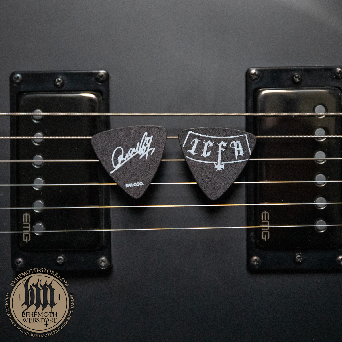 Orion LCFR guitar pick — front and reverse; sold individually