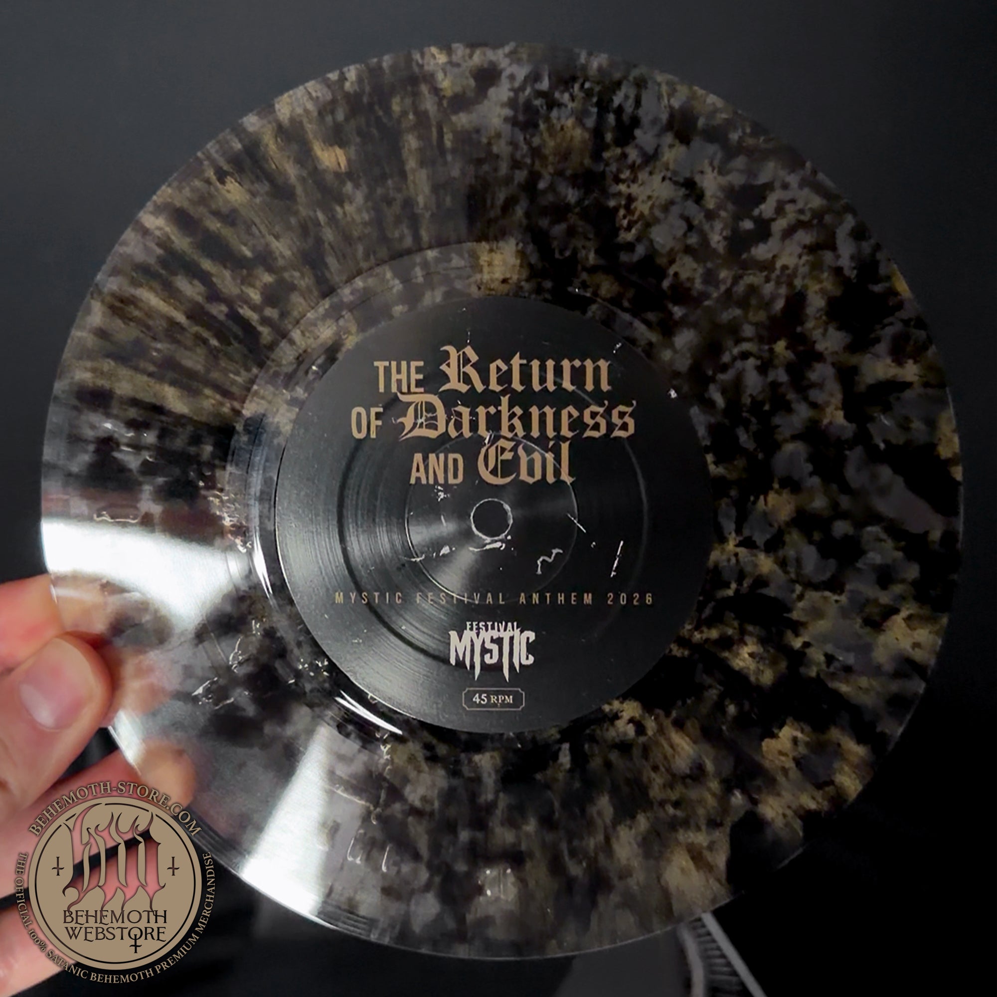 "The Return of Darkness and Evil" – 7″ Vinyl by Behemoth (Crusher Clear/Gold/Black, Webstore Exclusive, Limit 333)