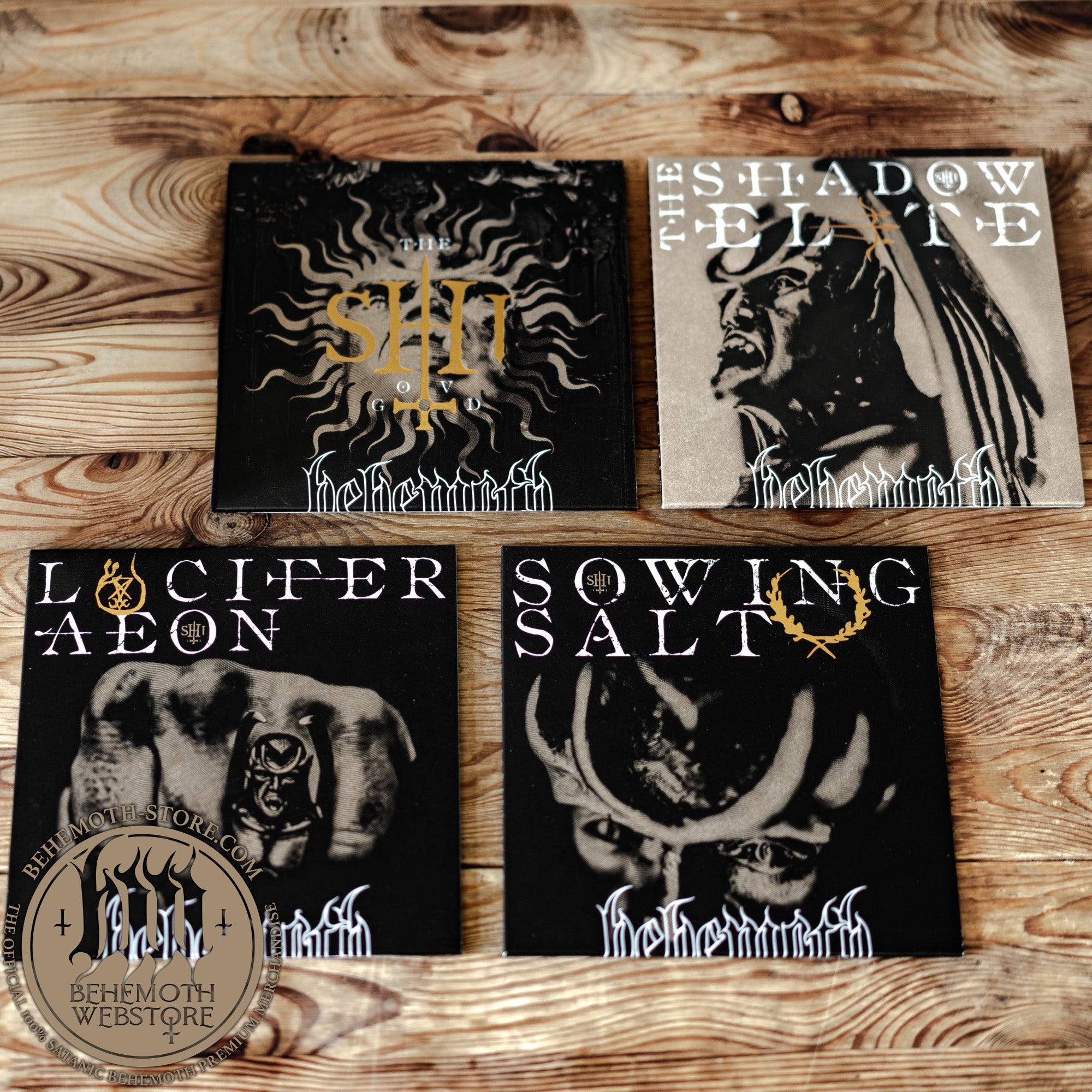 T.S.O.G. – Complete Singles Set (4× 7″ Vinyl by Behemoth, Transparent, Laser-Etched, Signed, Limited to 100 each)