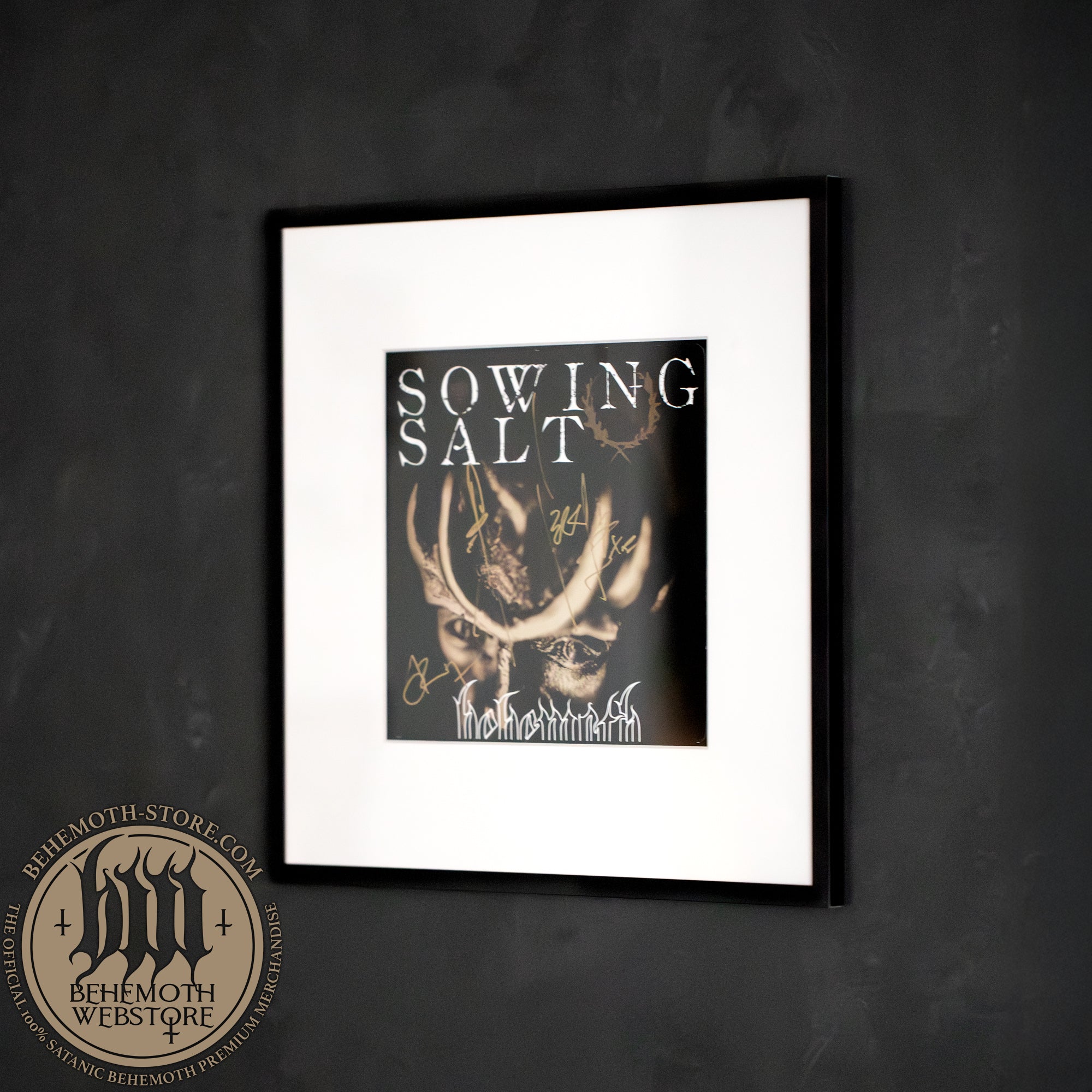 “Sowing Salt” – Signed Single Cover (Framed 32×32 cm) by Behemoth