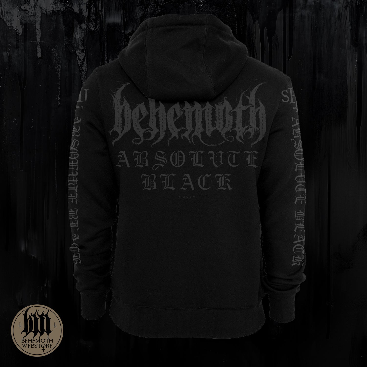 Sudadera con capucha y cremallera 'Absolvte Black' de Behemoth TSOG