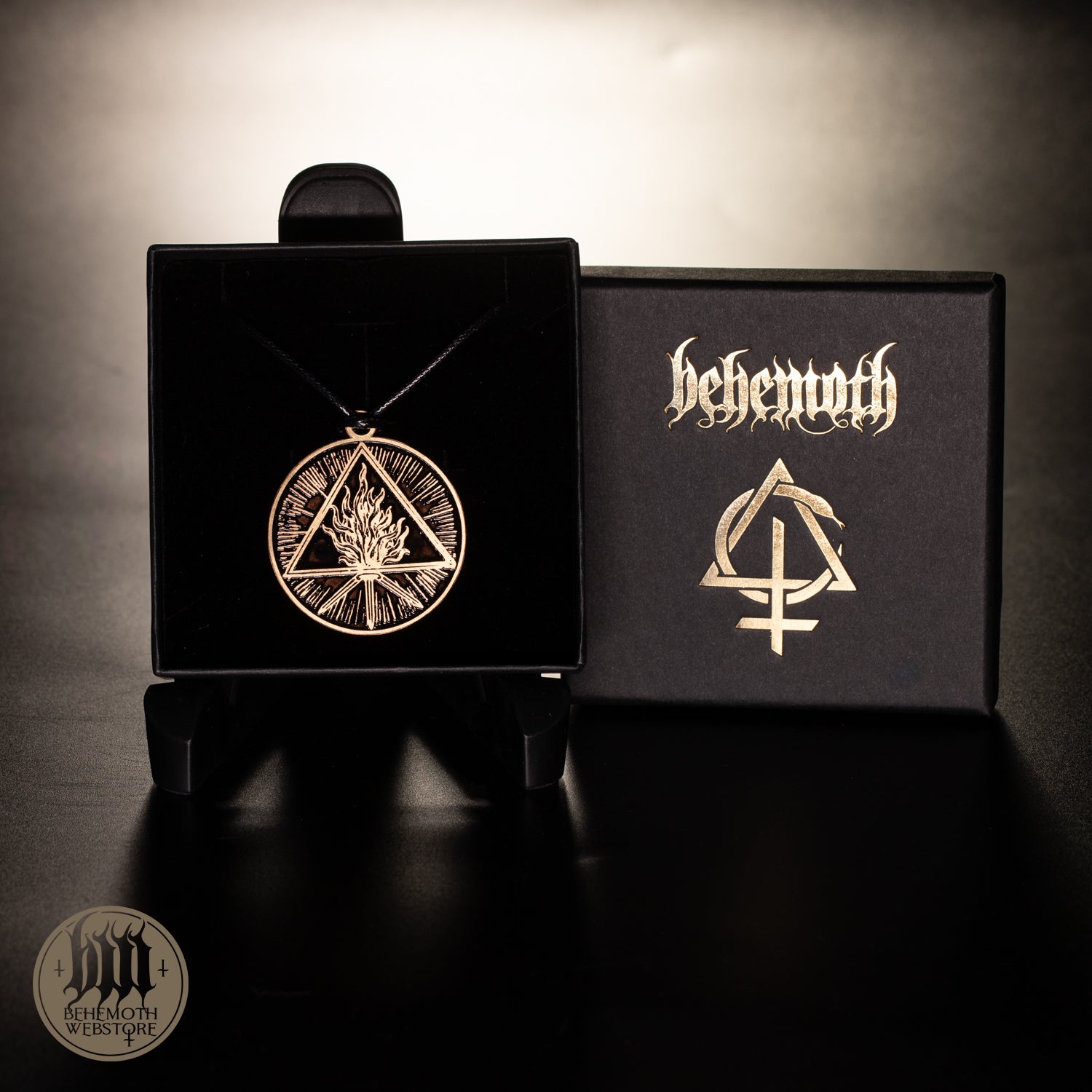 Behemoth 'The Unholy Trinity' brass necklace