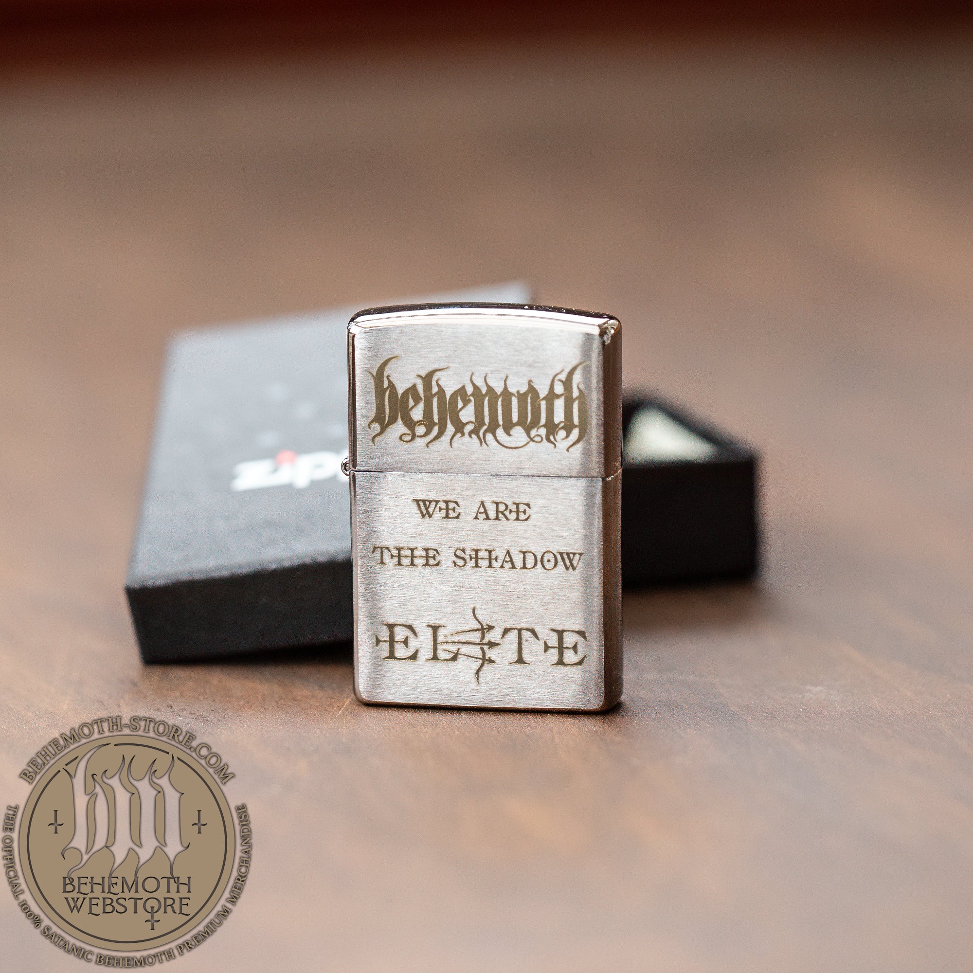 Behemoth Zippo Lighter "TSOG" – Official Z200 Brushed Chrome